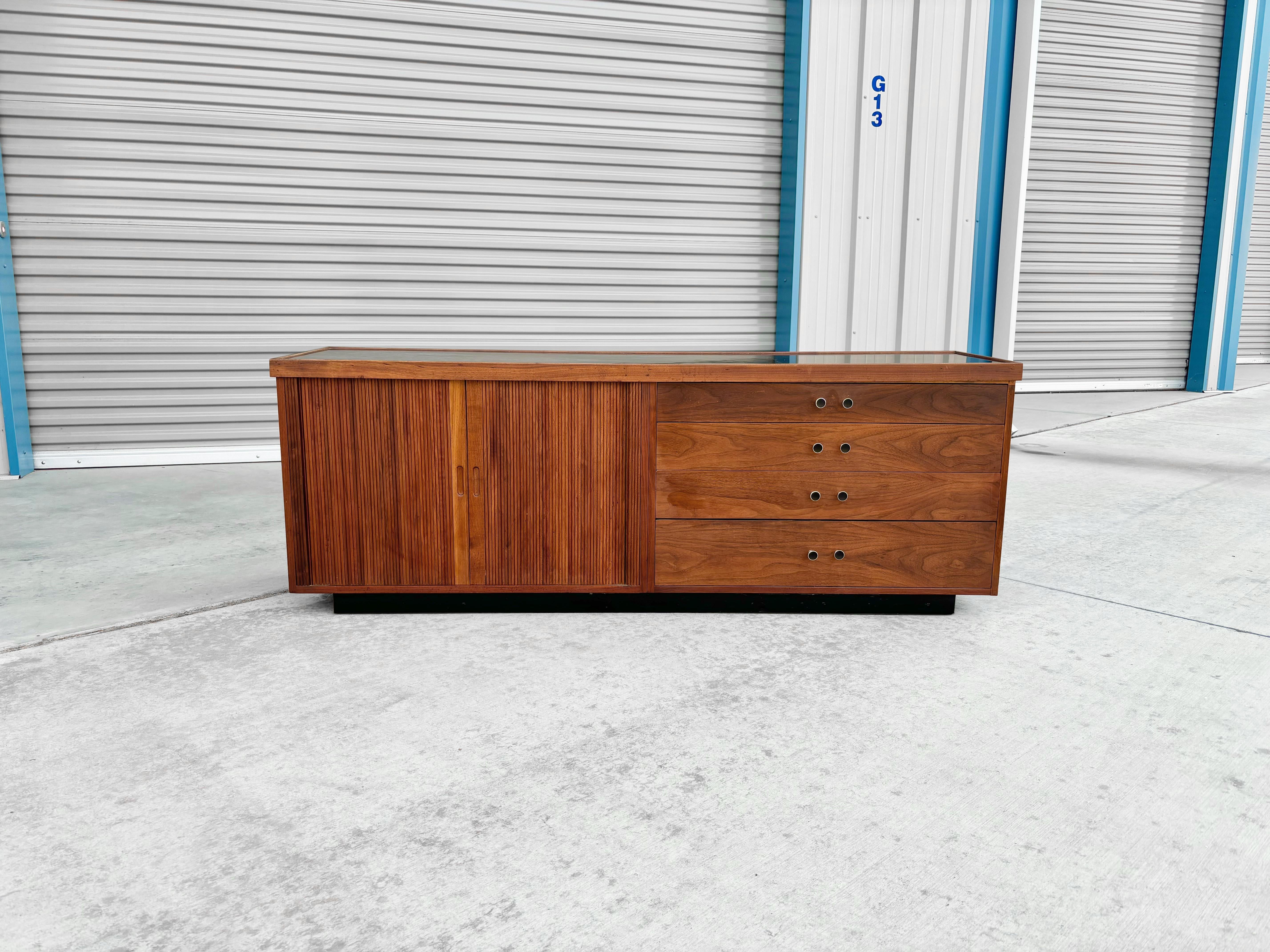 1950s Mid Century Tambour Door Credenza by Glenn of California For Sale 1