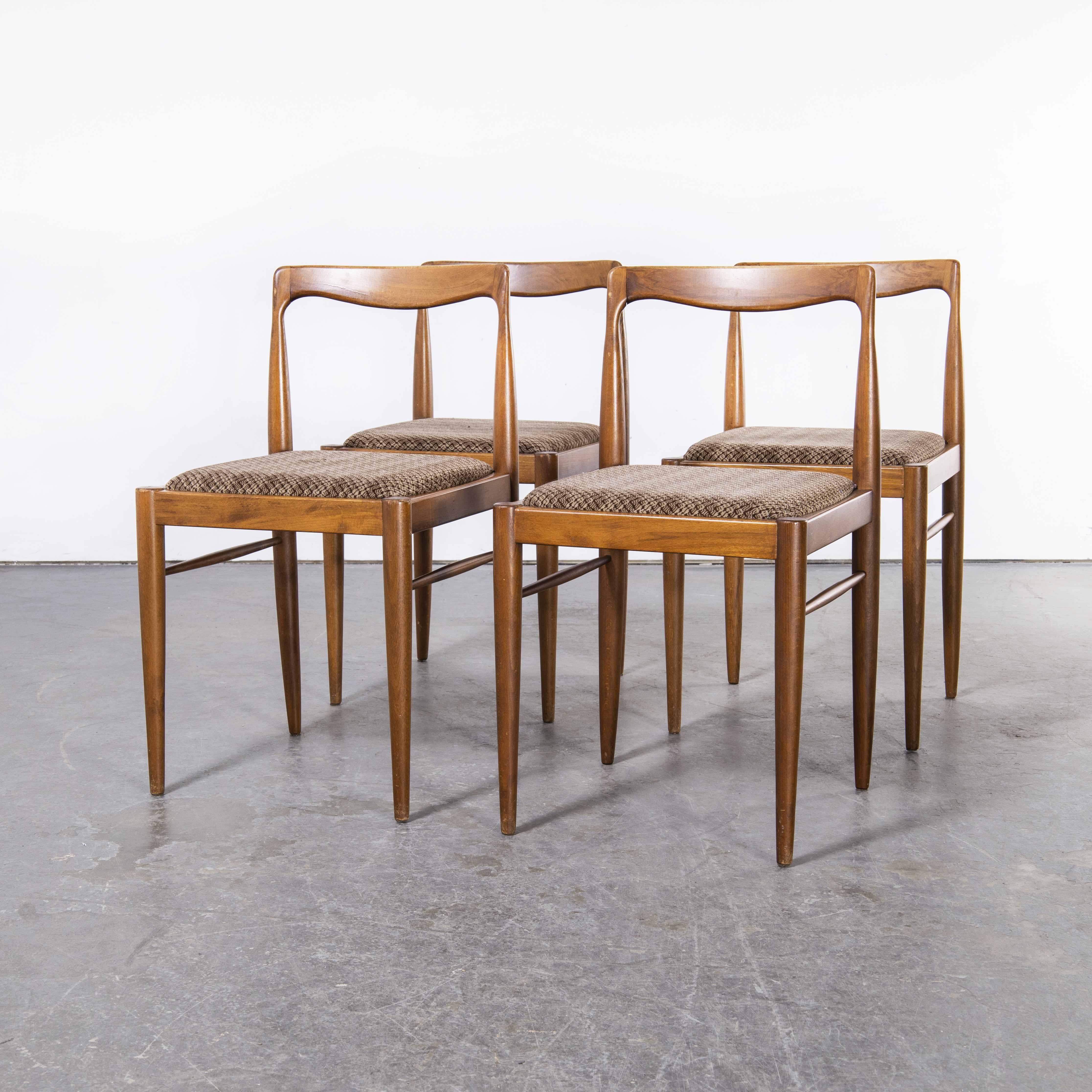 1950’s Mid Century teak dining chairs – set of four
1950’s Mid Century teak dining chairs – set of four. Stunningly simple design produced in the Czech republic. Czech was one of the largest producers of high quality mid century furniture working