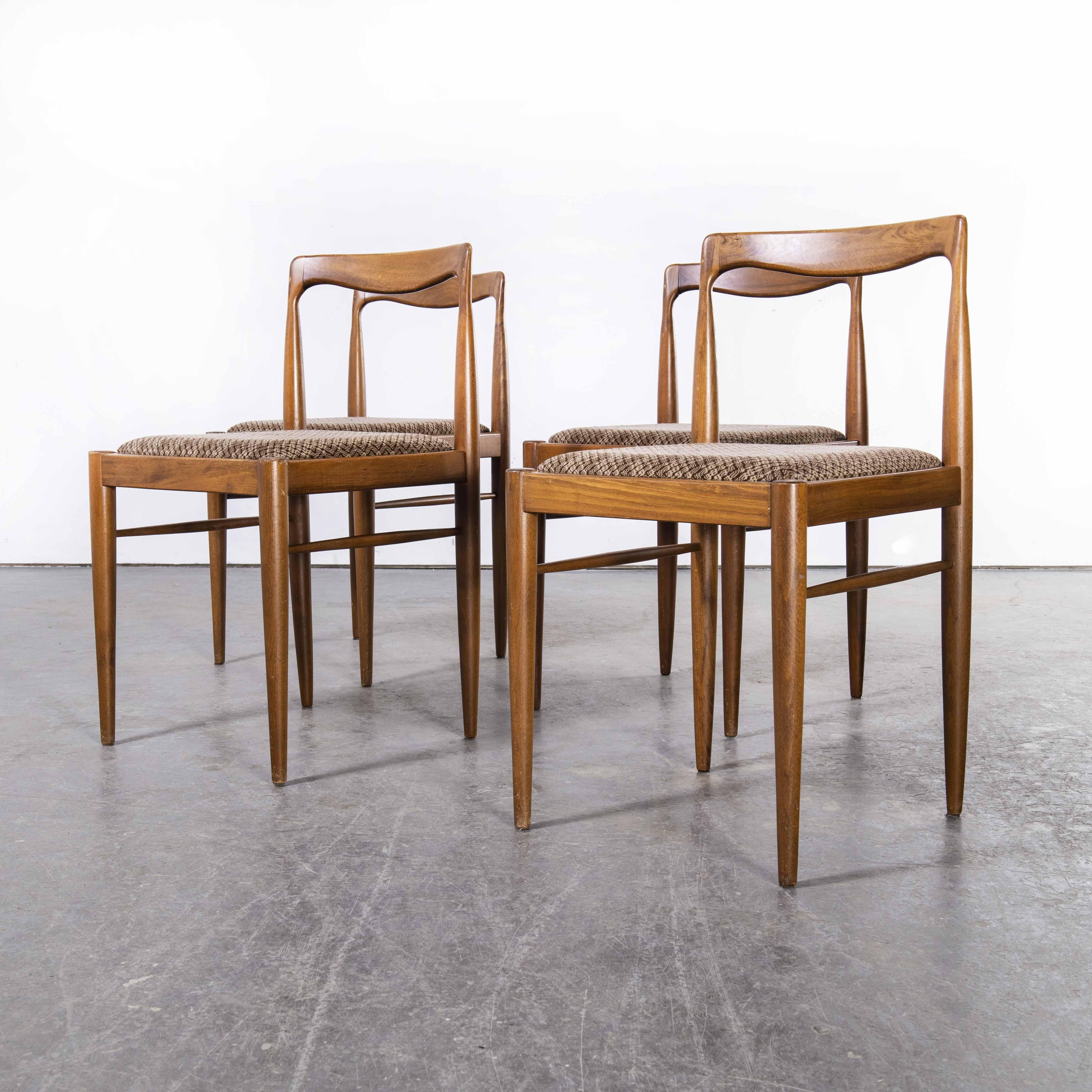 1950's Mid Century Teak Dining Chairs, Set of Four For Sale 1