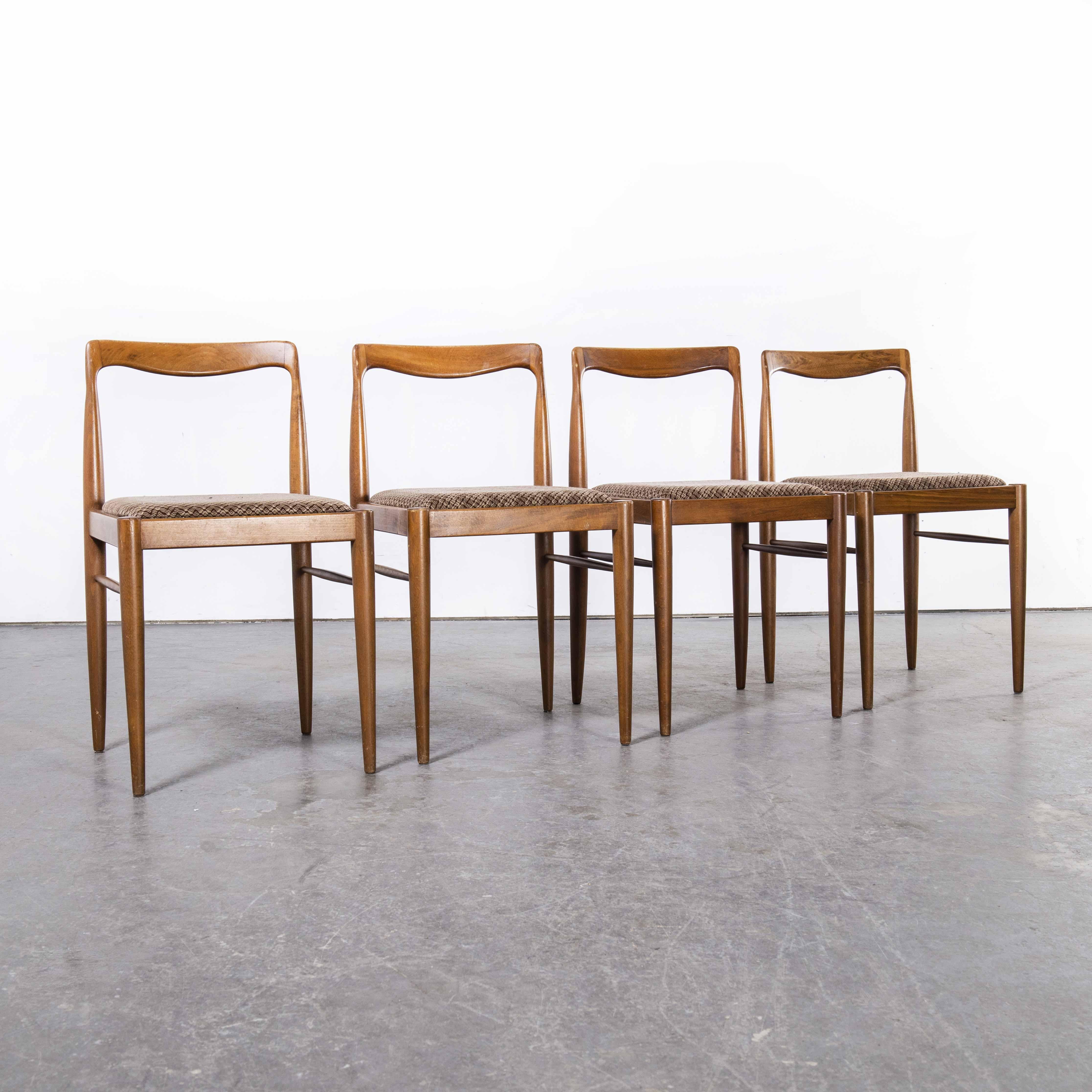 1950's Mid Century Teak Dining Chairs, Set of Four For Sale 2