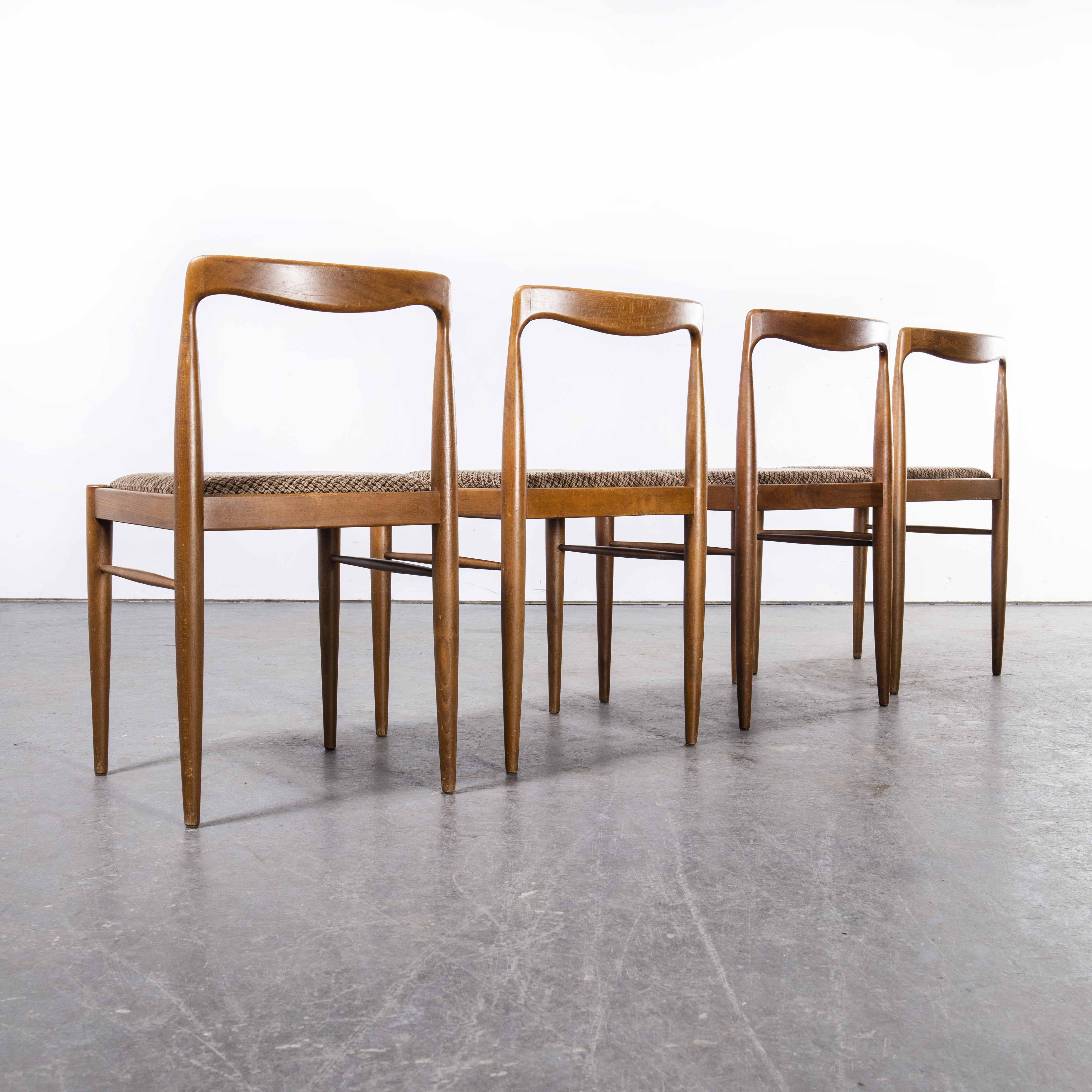 1950's Mid Century Teak Dining Chairs, Set of Four For Sale 3