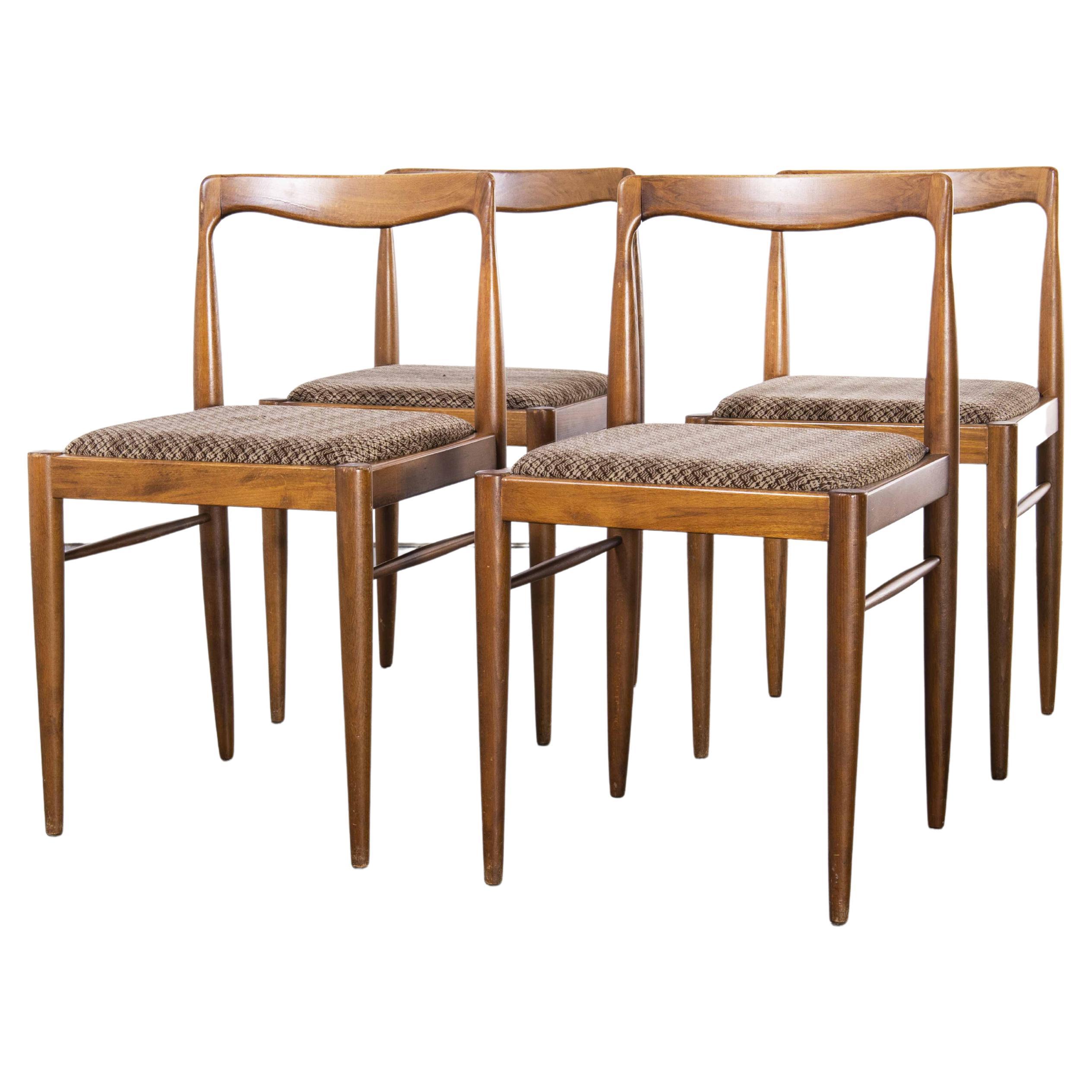 1950's Mid Century Teak Dining Chairs, Set of Four
