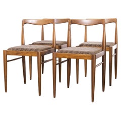 1950's Mid Century Teak Dining Chairs, Set of Four