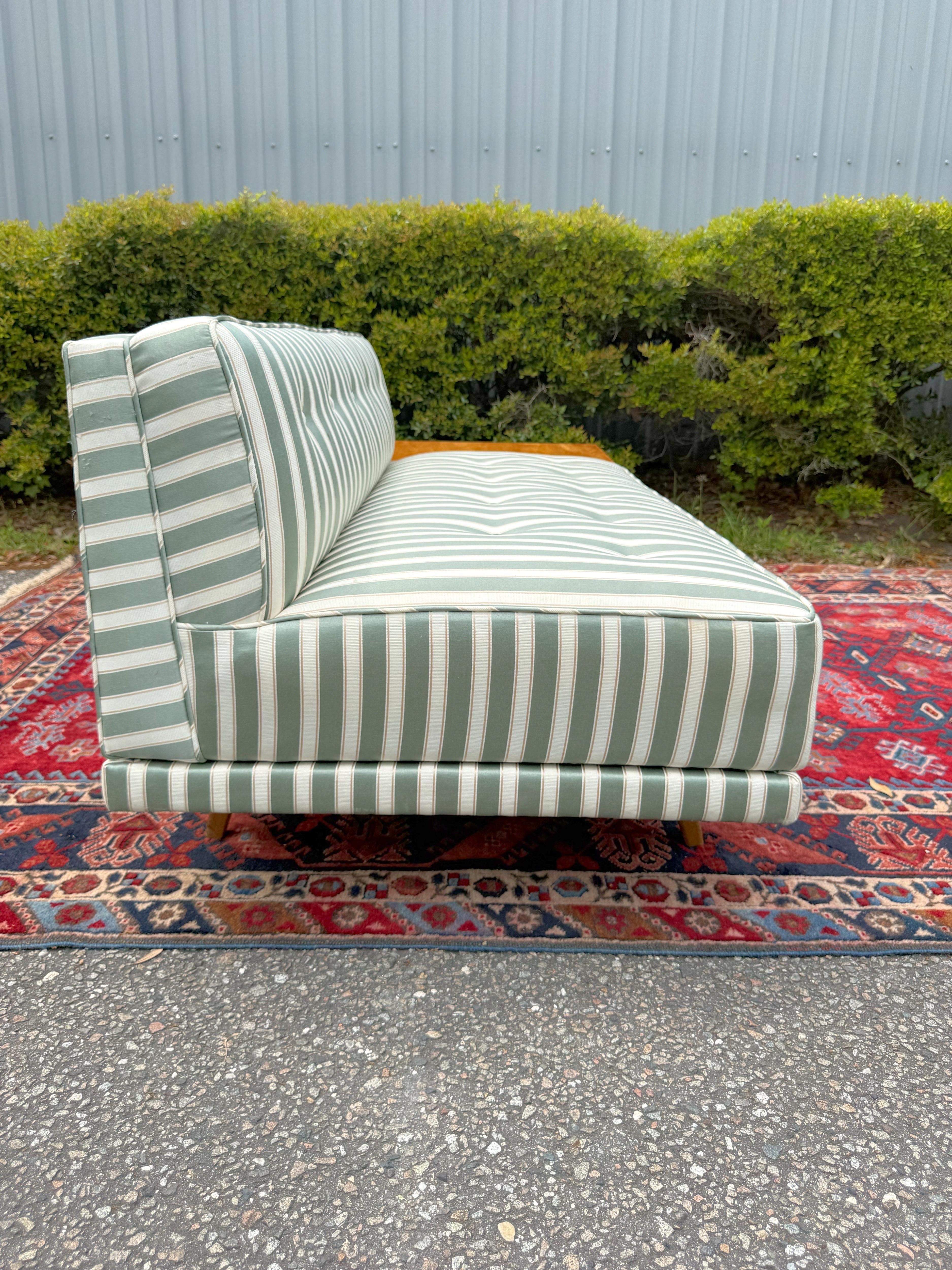 1950s Mid-Century Upholstered Chaise With Attached Table For Sale 8