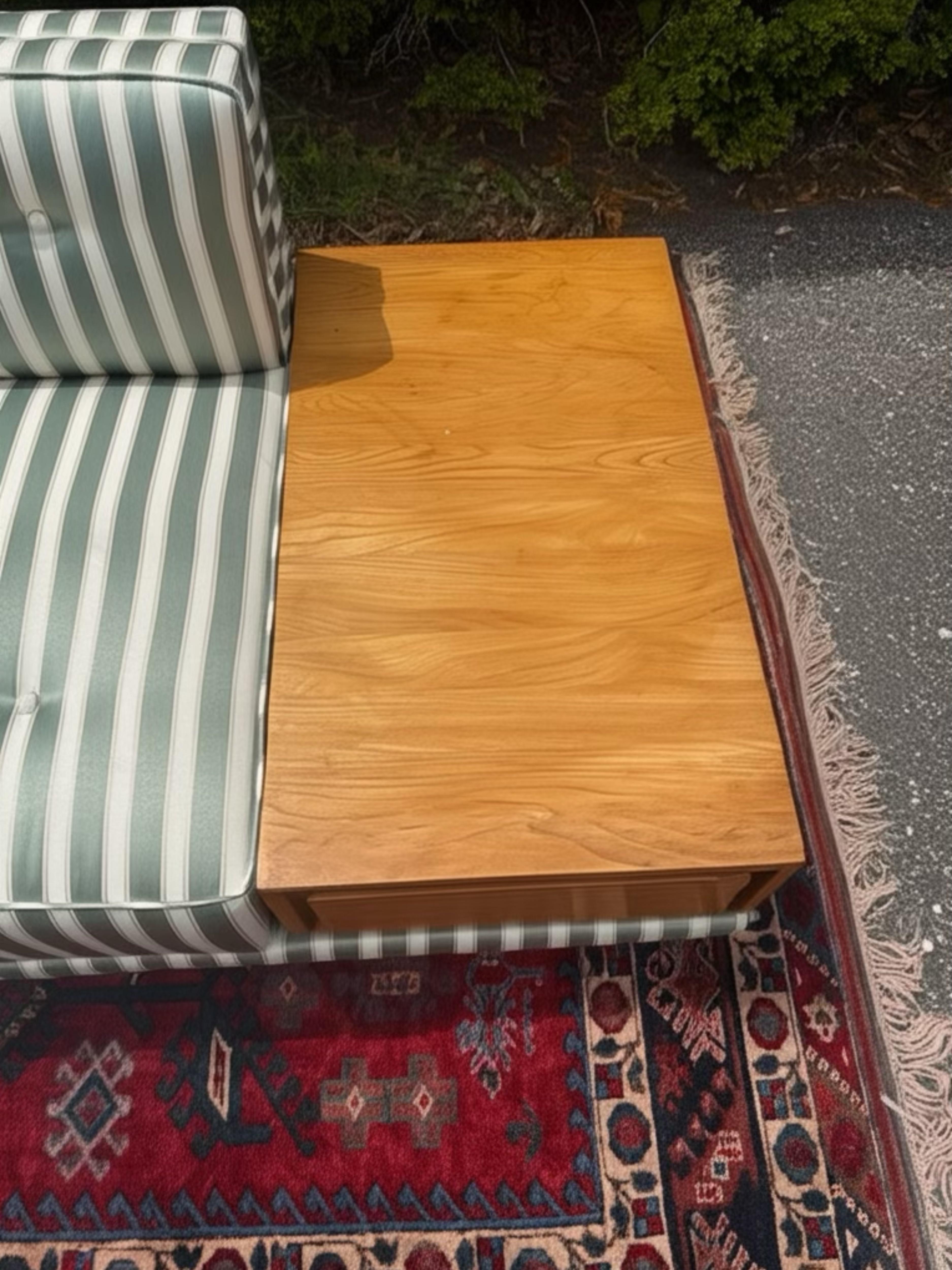 Scandinavian Modern 1950s Mid-Century Upholstered Chaise With Attached Table For Sale