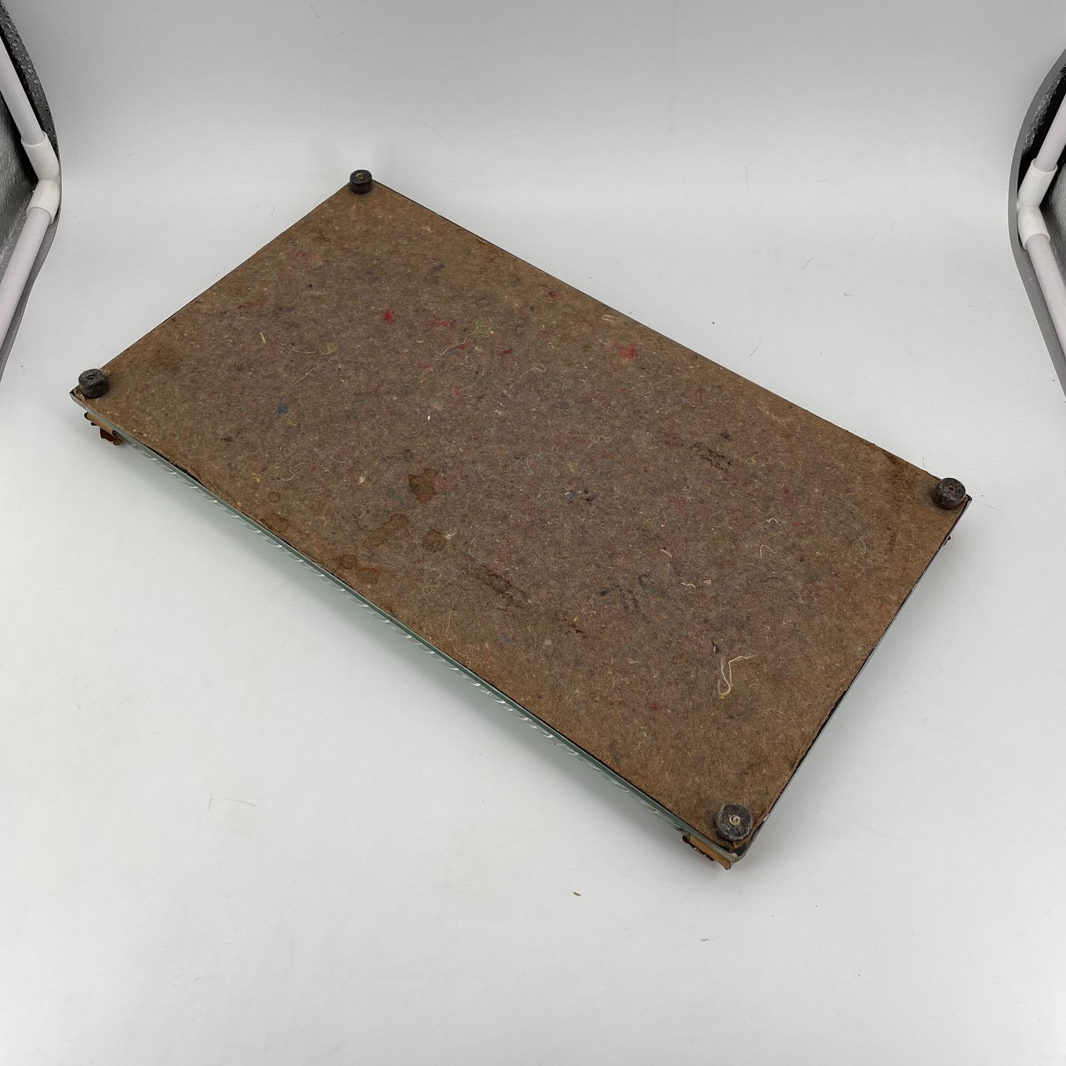Vassoio per vanità del metà secolo 1950 Ottone + cordino ritorto Specchio in vetro di Murano in vendita 2