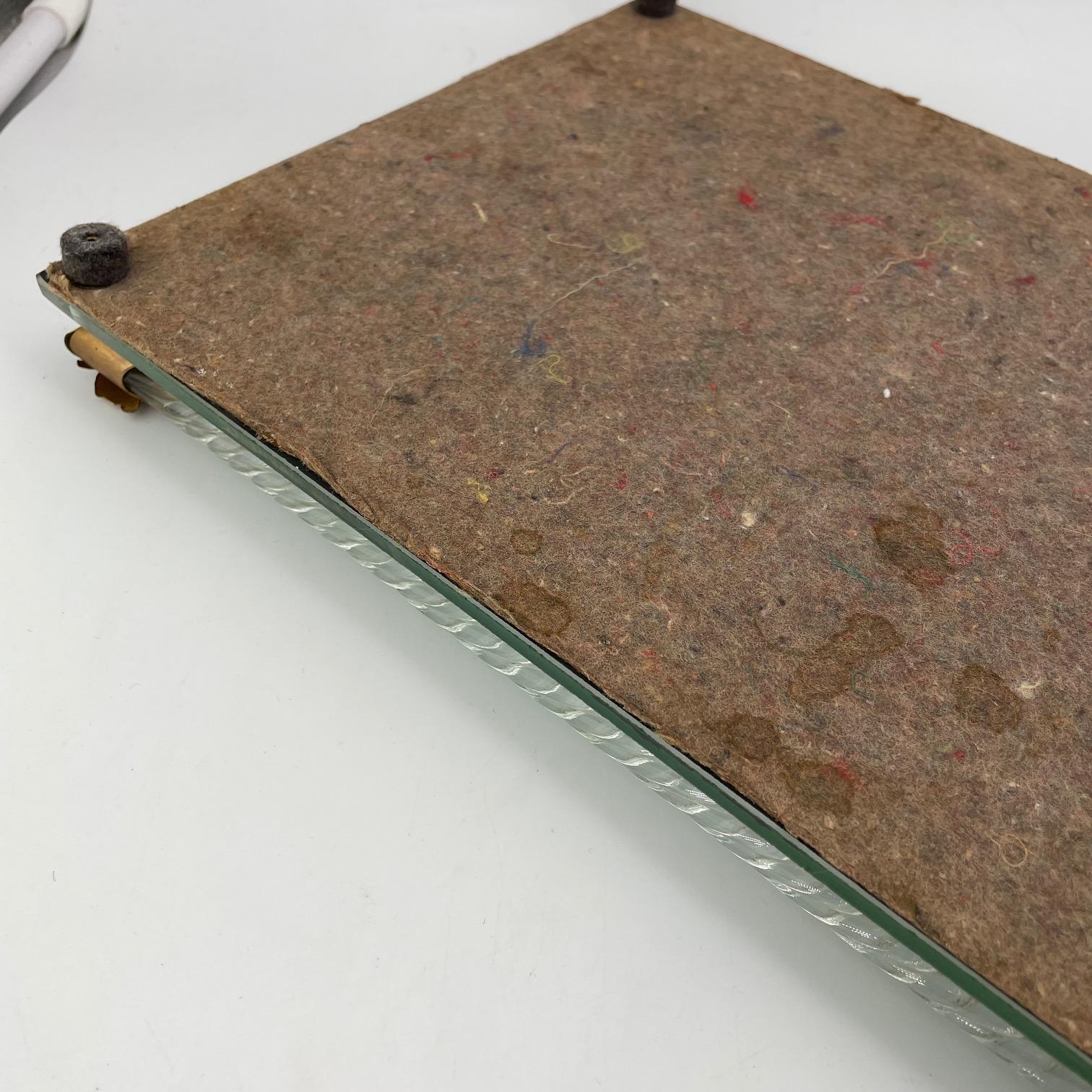 Vassoio per vanità del metà secolo 1950 Ottone + cordino ritorto Specchio in vetro di Murano in vendita 4