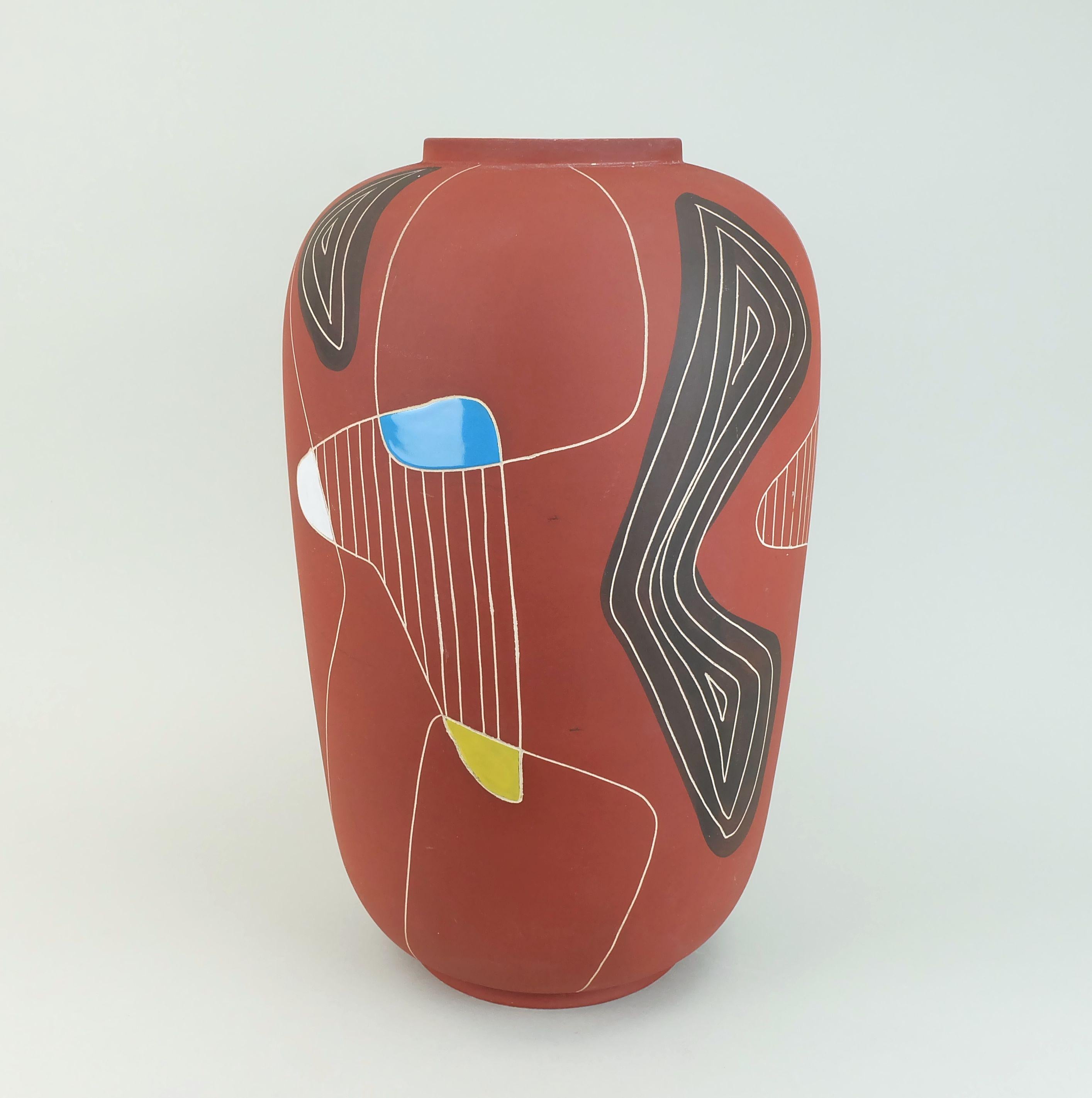 Mid-Century Modern 1950s mid century VASE floorvase bay-keramik decor 'brasil' model 543-40 WGP For Sale