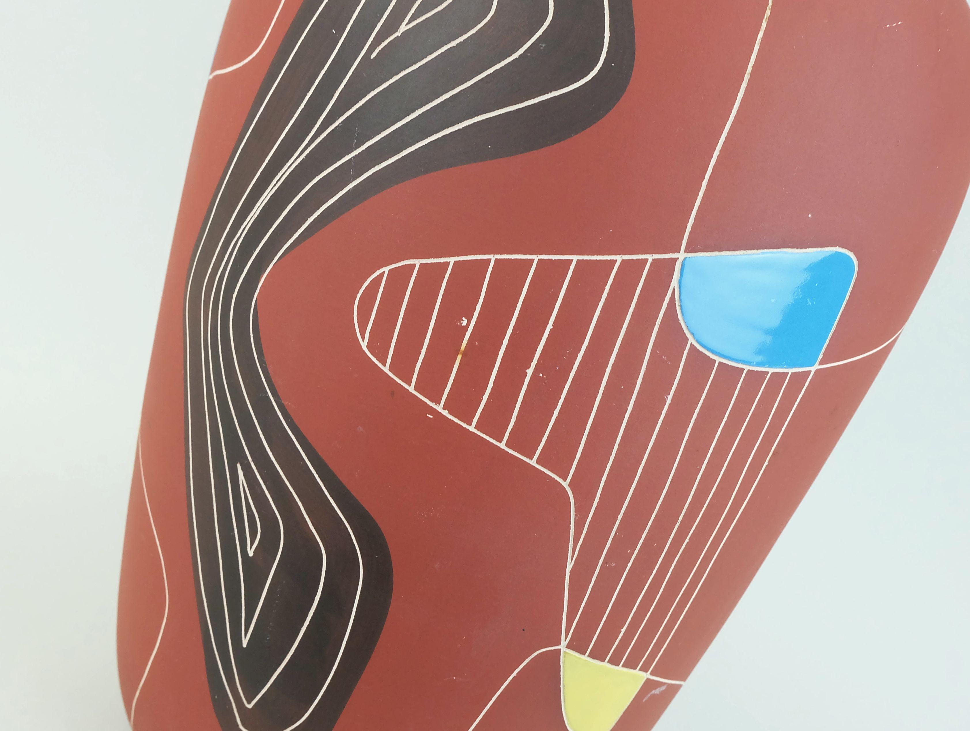 Mid-20th Century 1950s mid century VASE floorvase bay-keramik decor 'brasil' model 543-40 WGP For Sale