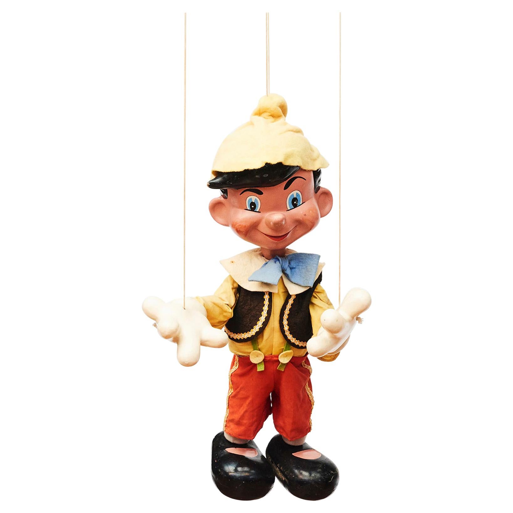 1950s MidCentury Vintage Pinocchio Marionette Puppet, Pelham Puppets