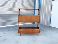 1950s Mid Century Walnut Bookcase and Desk by Saginaw