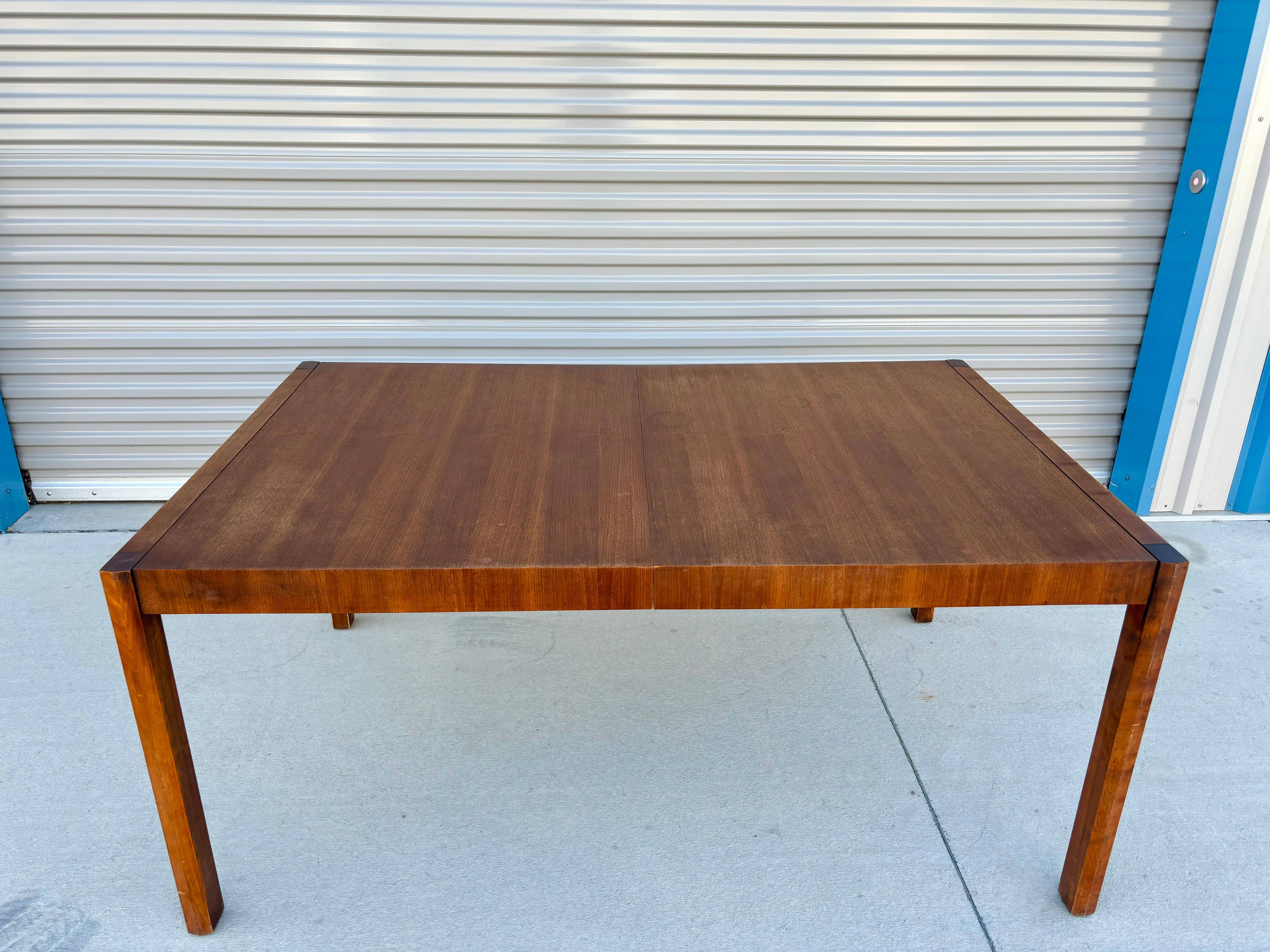 American 1950s Mid Century Walnut Dining Table For Sale