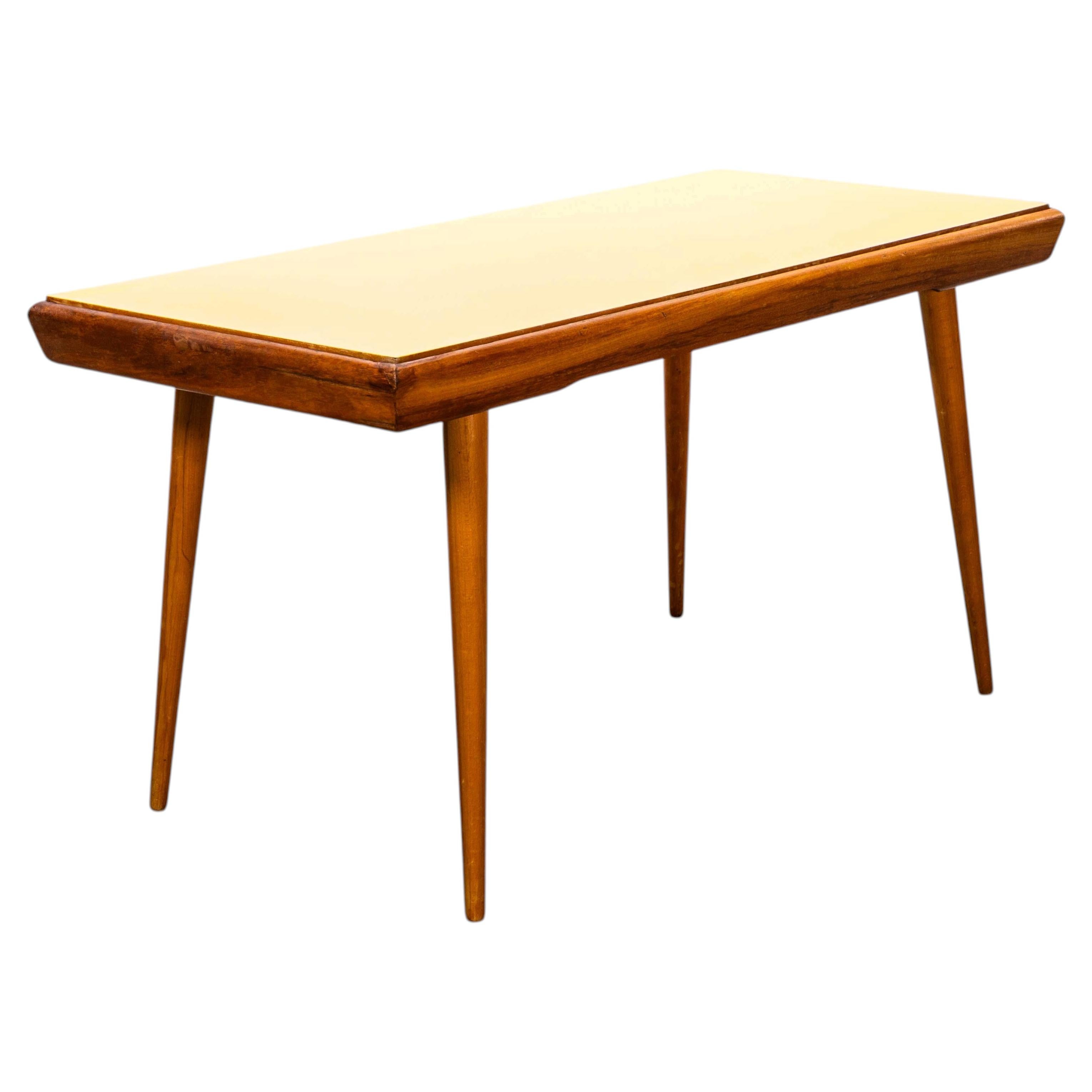 1950's Mid Century Yellow Rectangle Side Table - Interieur Praha For Sale