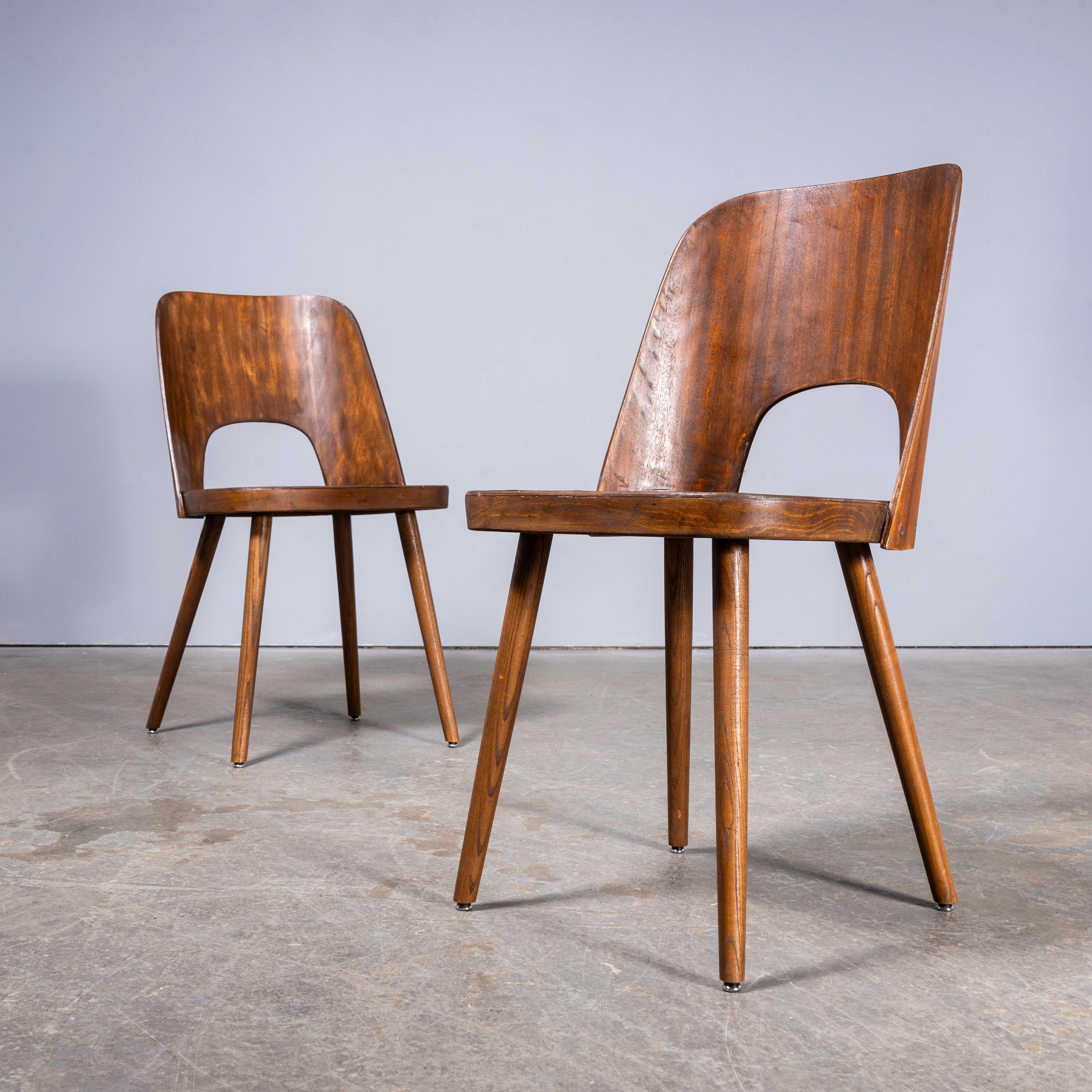 1950’s Mid Oak Beech Dining - Side Chair – Oswald Haerdtl Model 515 – Pair For Sale 6