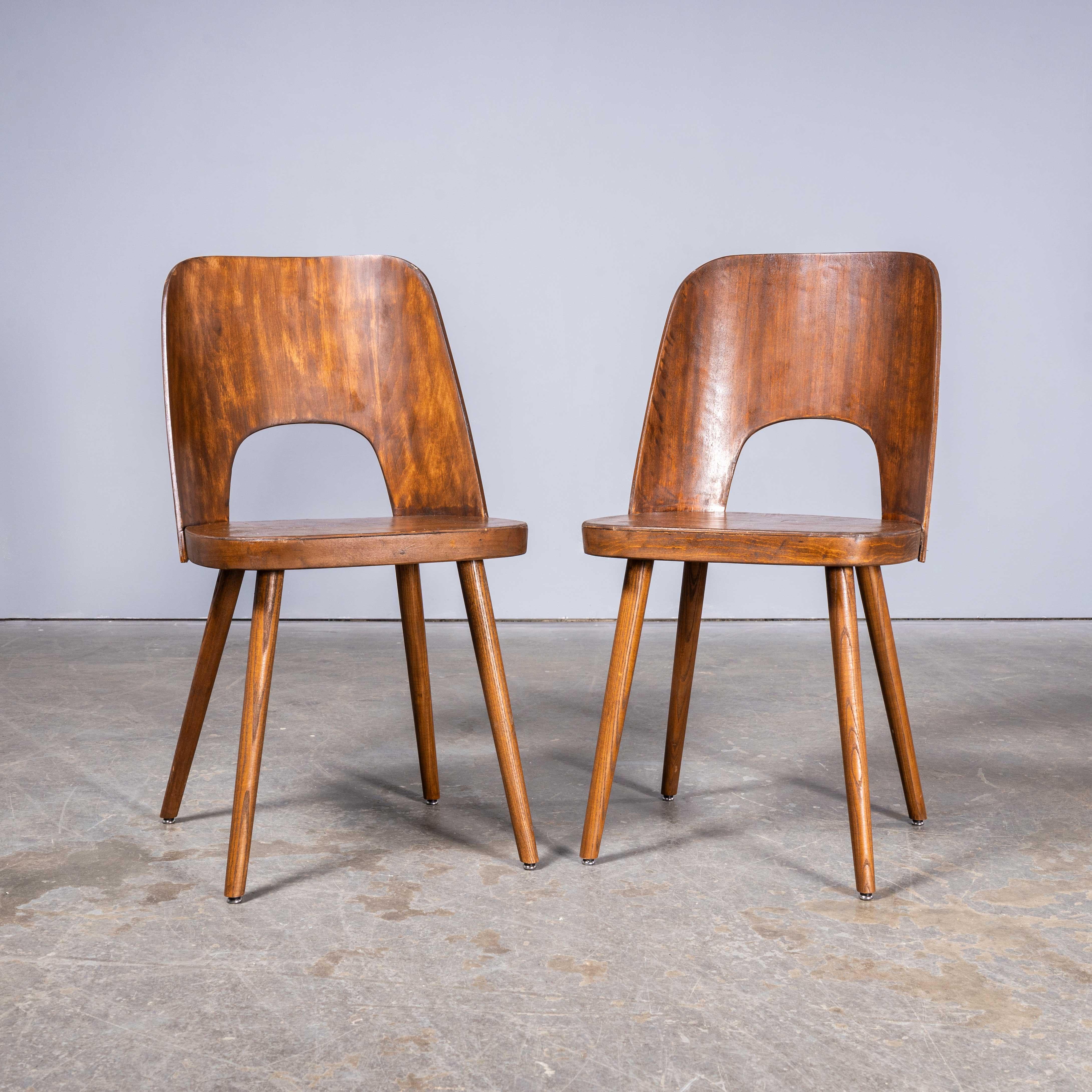 European 1950’s Mid Oak Beech Dining - Side Chair – Oswald Haerdtl Model 515 – Pair For Sale