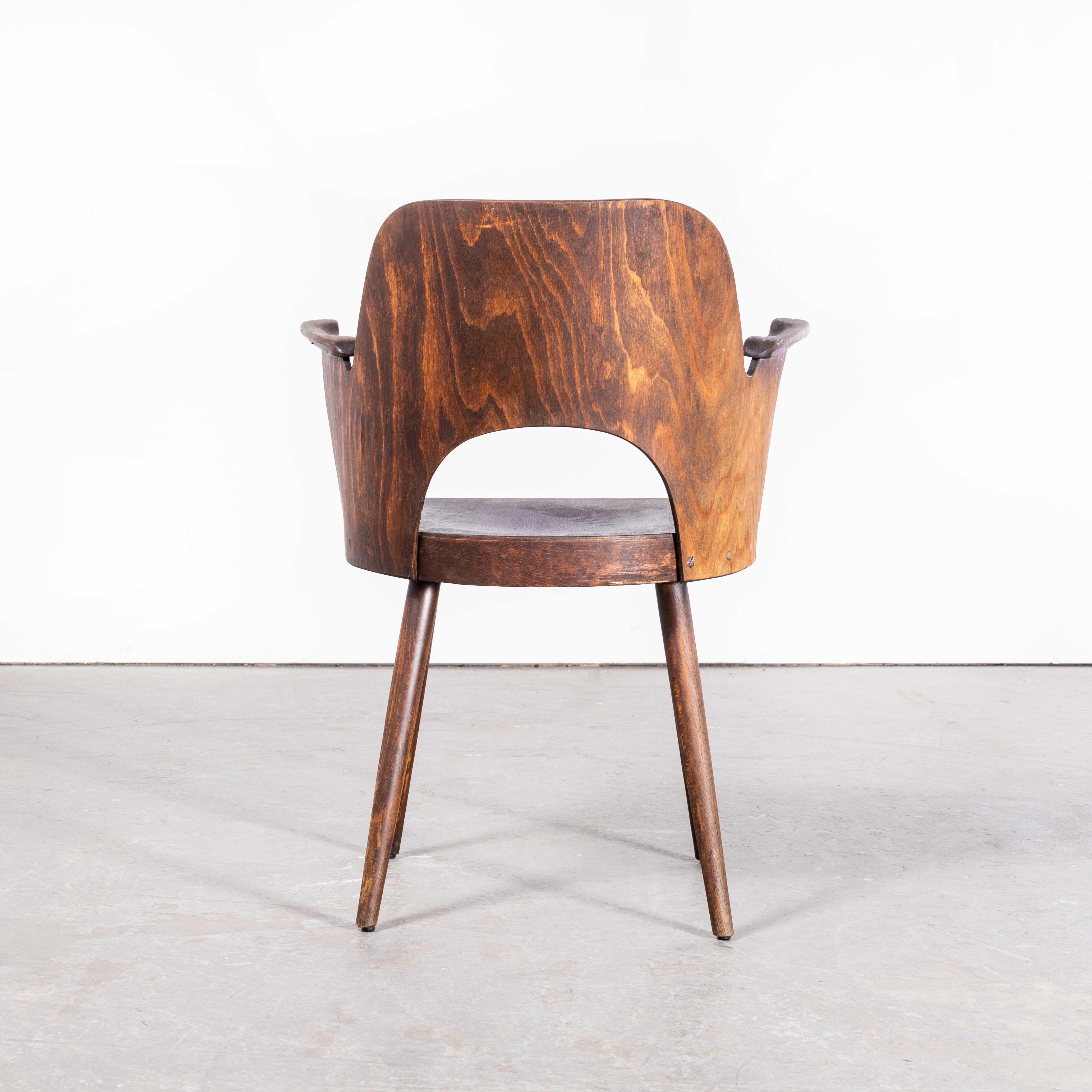 1950's Mid Oak Original Arm Chair - Oswald Haerdtl Model 515 In Good Condition For Sale In Hook, Hampshire