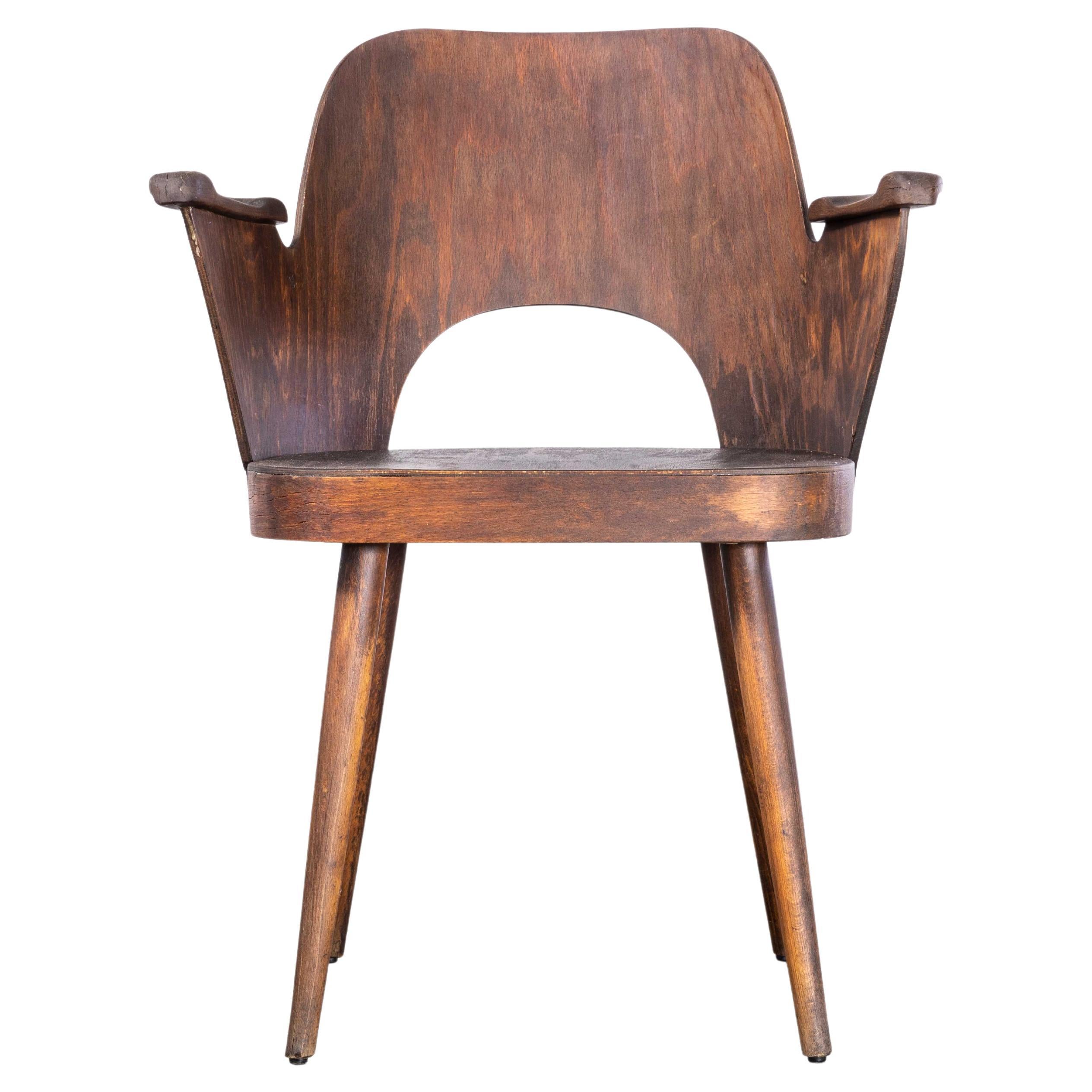 1950's Mid Oak Original Arm Chair - Oswald Haerdtl Model 515 For Sale