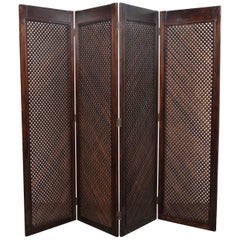 1950s Midcentury Brazilian 4-Section Lattice Screen