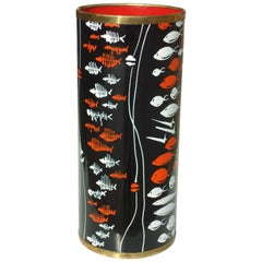 1950s Midcentury Italian Design Fishes Decor Umbrella Stand