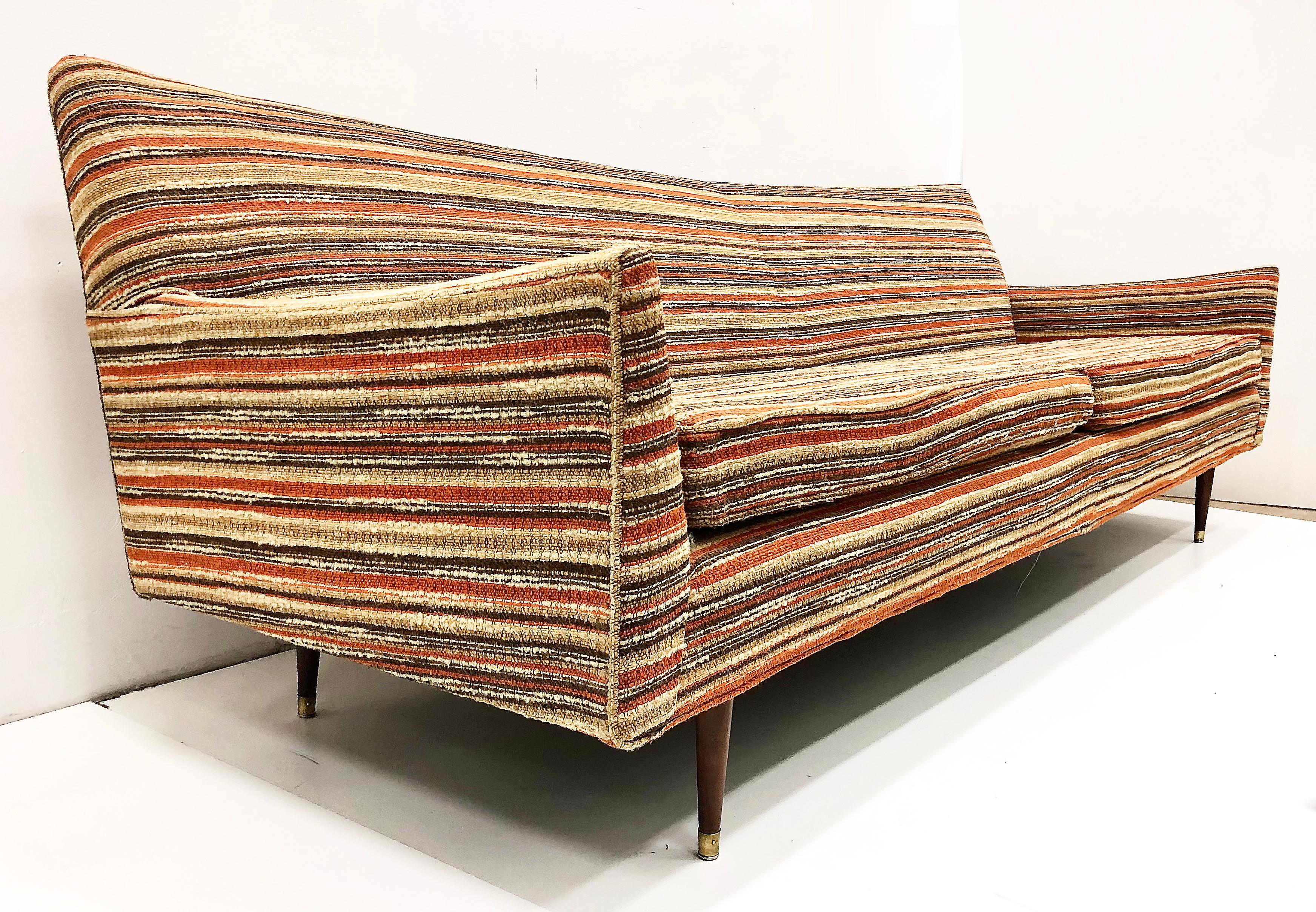 North American 1950s Mid-Century Modern Sofa after Paul McCobb, Original Fabric