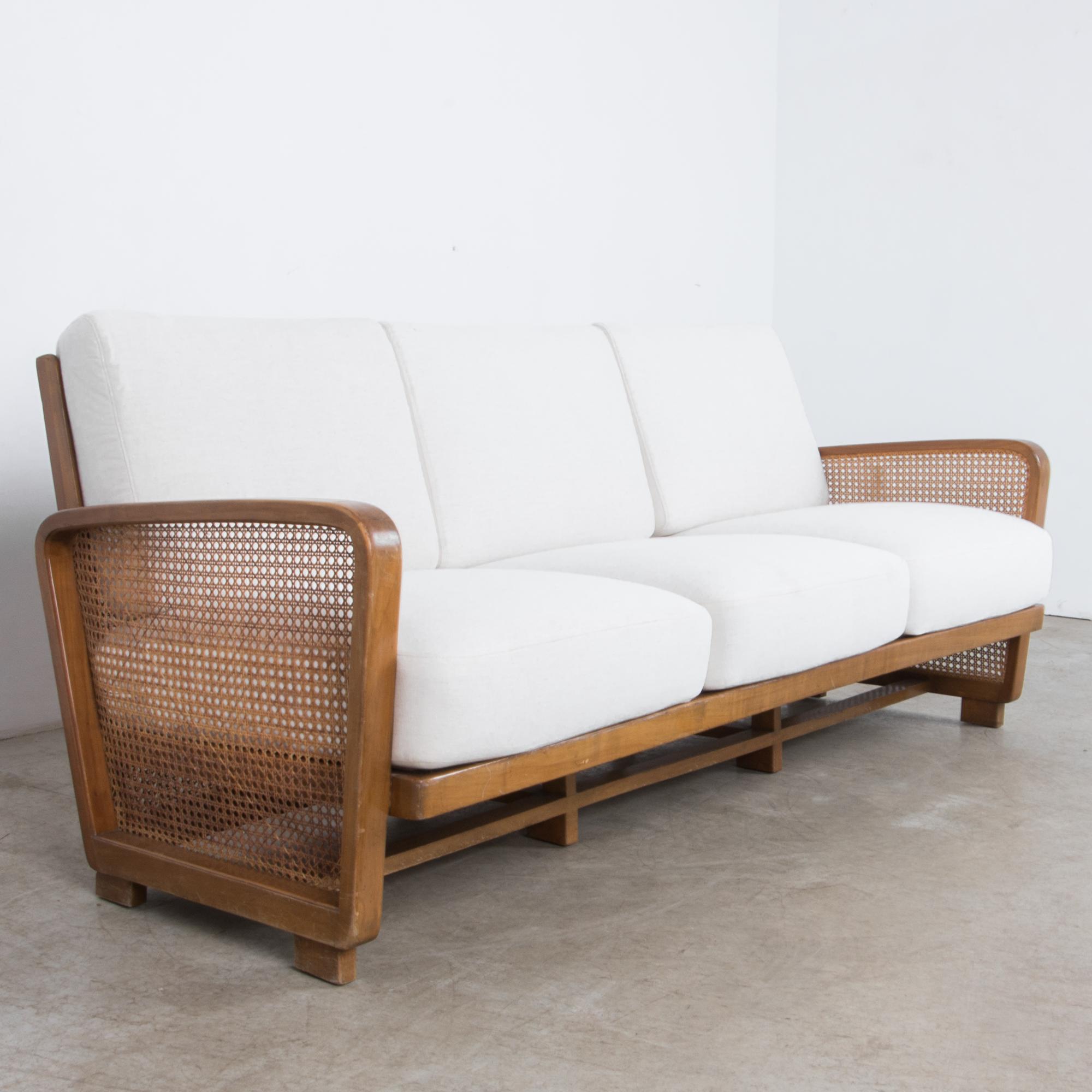 1950s Mid-Century Modern Wooden Sofas, Set of Three 5