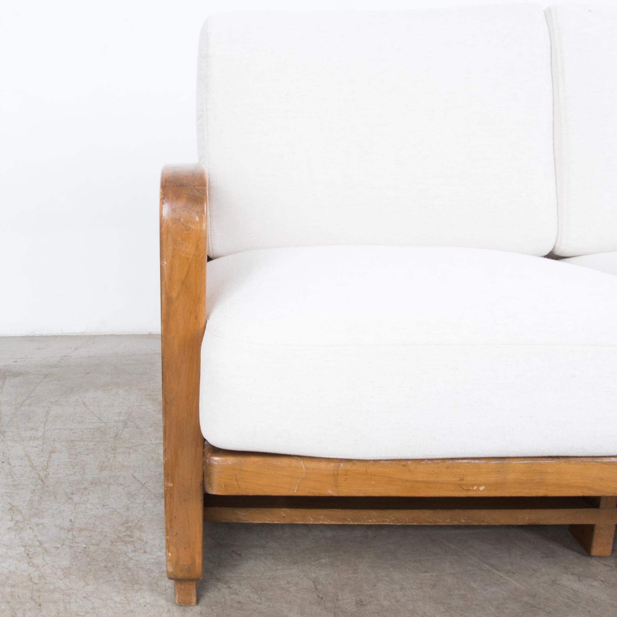 1950s Mid-Century Modern Wooden Sofas, Set of Three 7