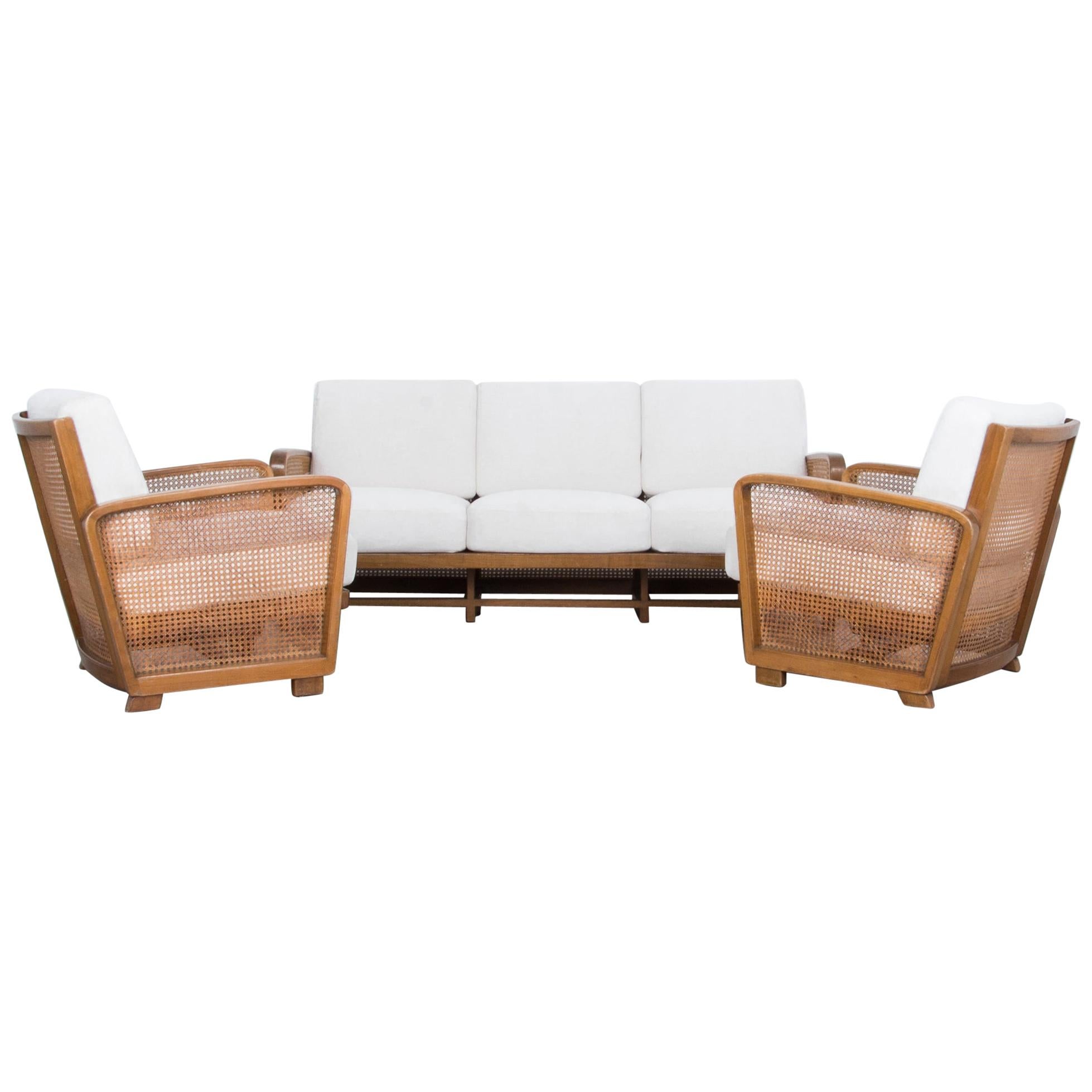1950s Mid-Century Modern Wooden Sofas, Set of Three