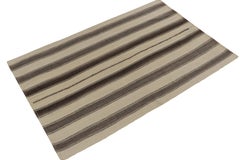 Vintage Kilim rug in Beige, Brown Striations by Rug & Kilim