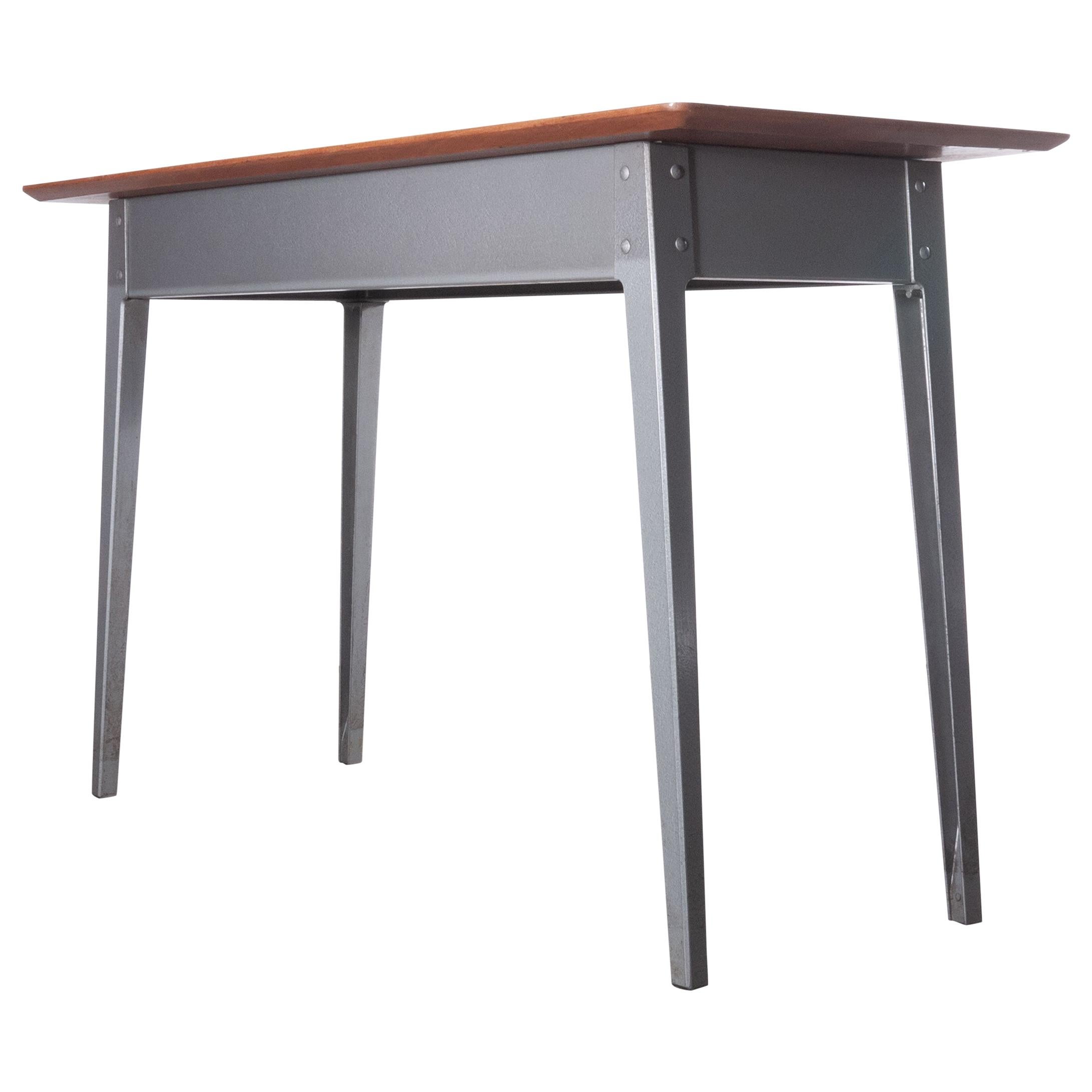 1950s Midcentury Slim Desk, Console Table by ESA James Leonard, Esavian