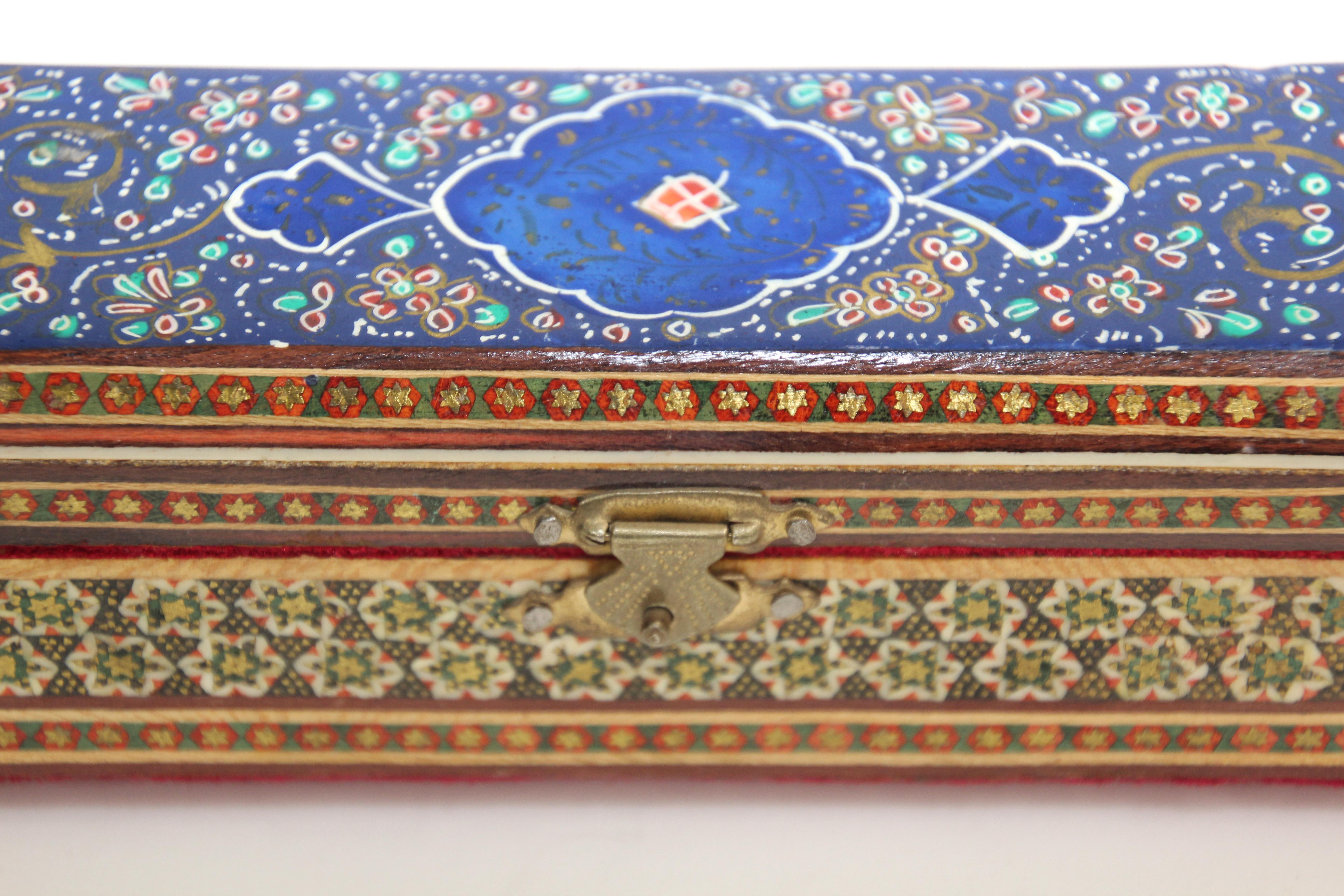 1950s Middle Eastern Moorish Inlaid Jewelry Trinket Mosaic Box 1