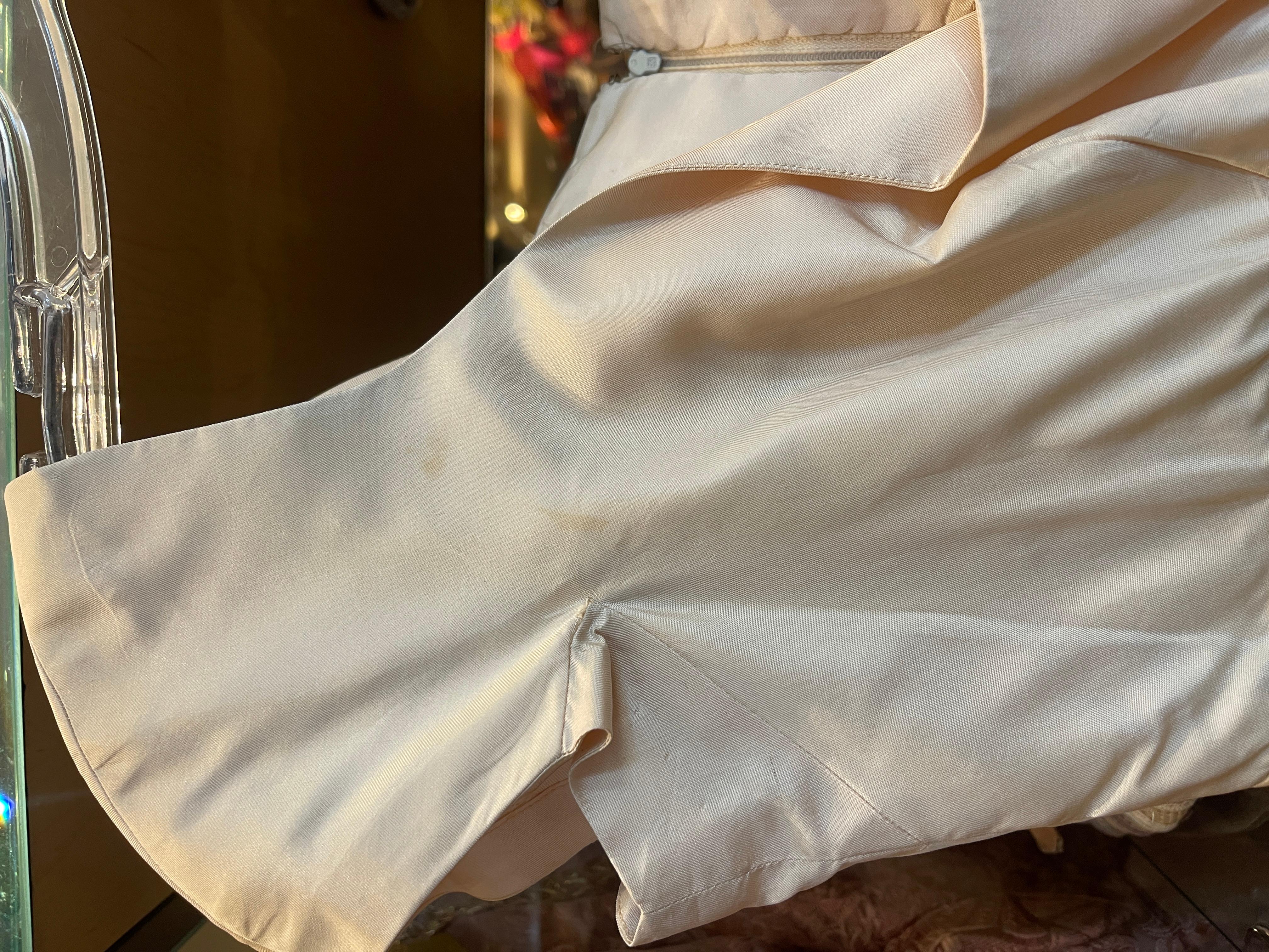 1950s Mignon Cream Silk Sheath Dress For Sale 4