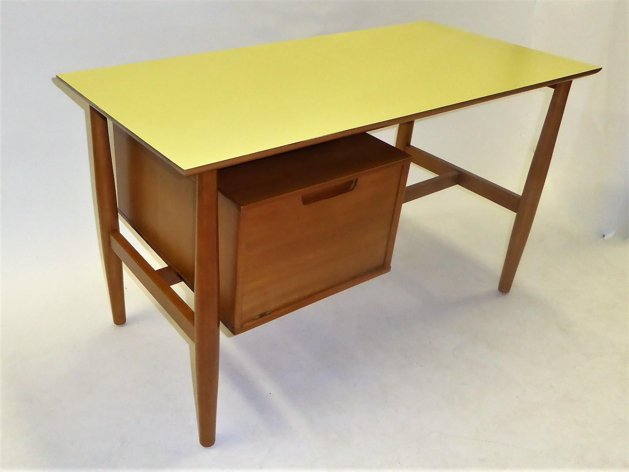 Beautiful blond elm wood Milo Baughman for Drexel Writers Desk from the 