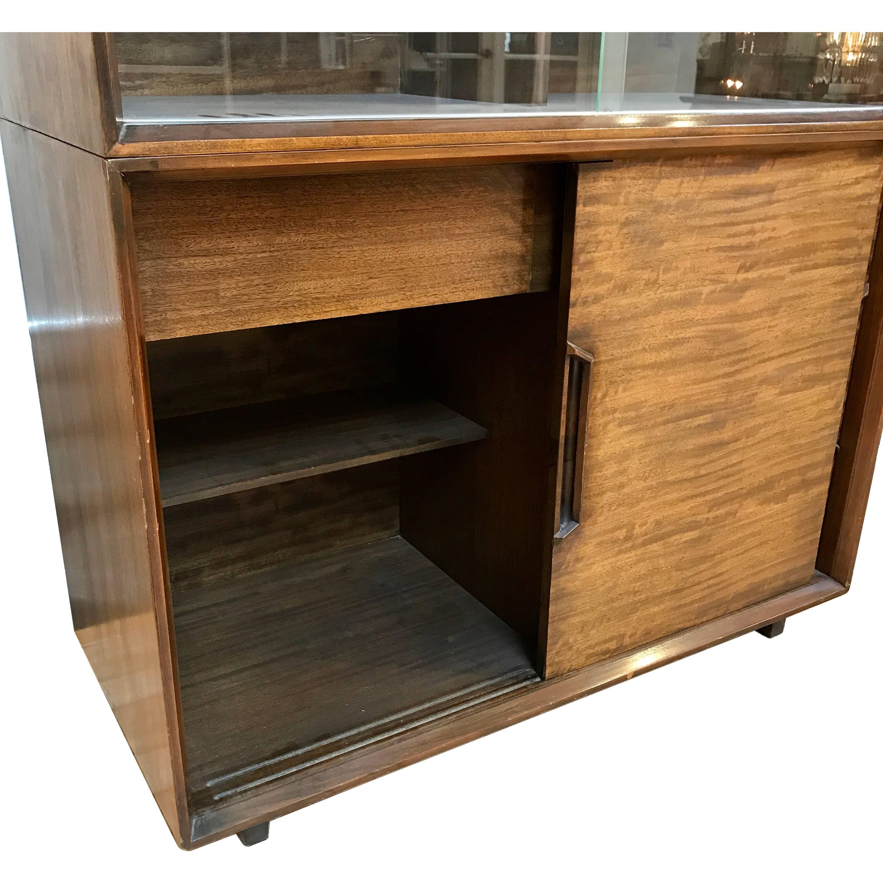 American 1950s Milo Baughman for Drexel Perspective Mindoro Wood China Hutch For Sale