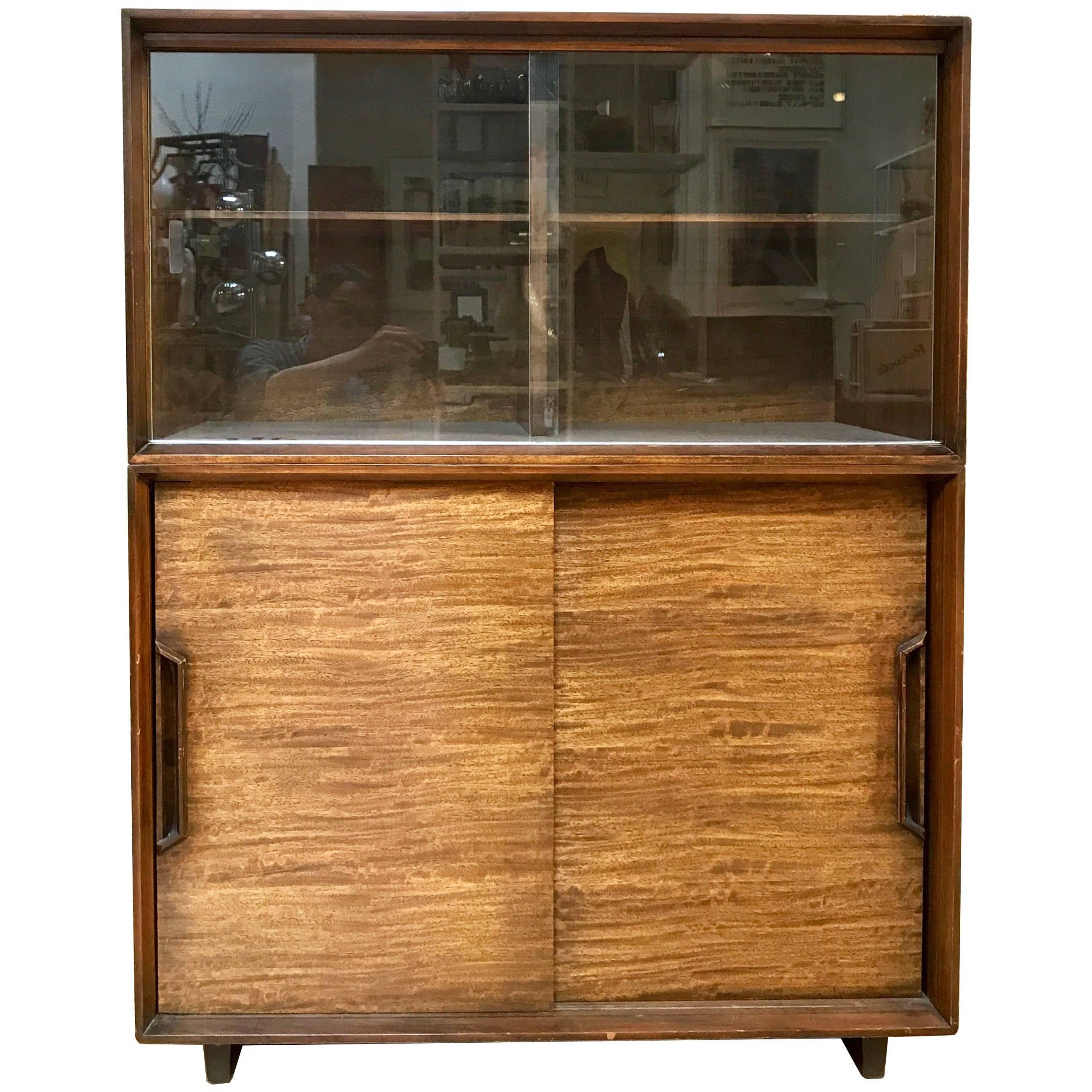 1950s Milo Baughman for Drexel Perspective Mindoro Wood China Hutch For Sale
