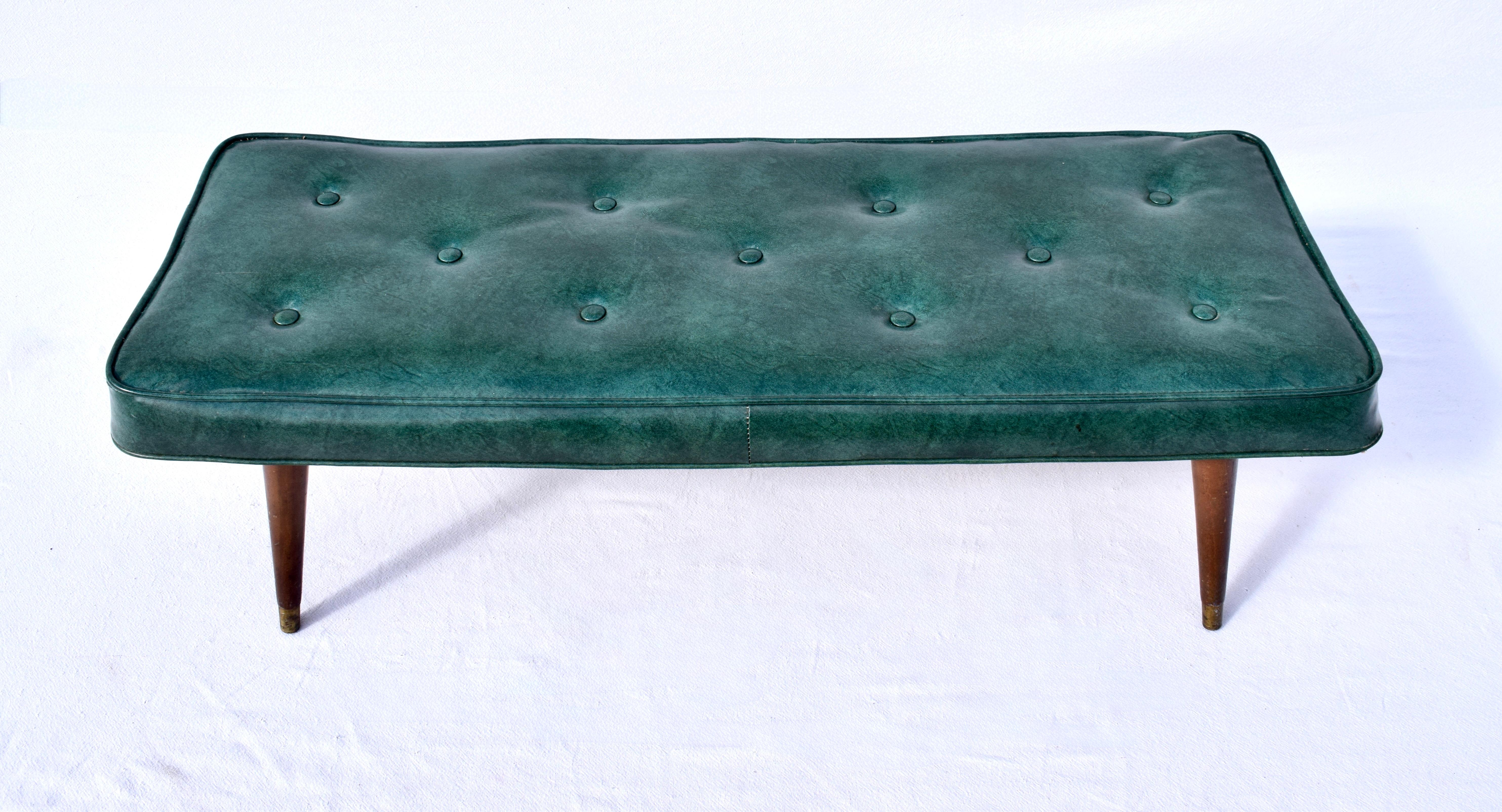 1950's Milo Baughman Style Bench Tapered Legs In Good Condition In Southampton, NJ