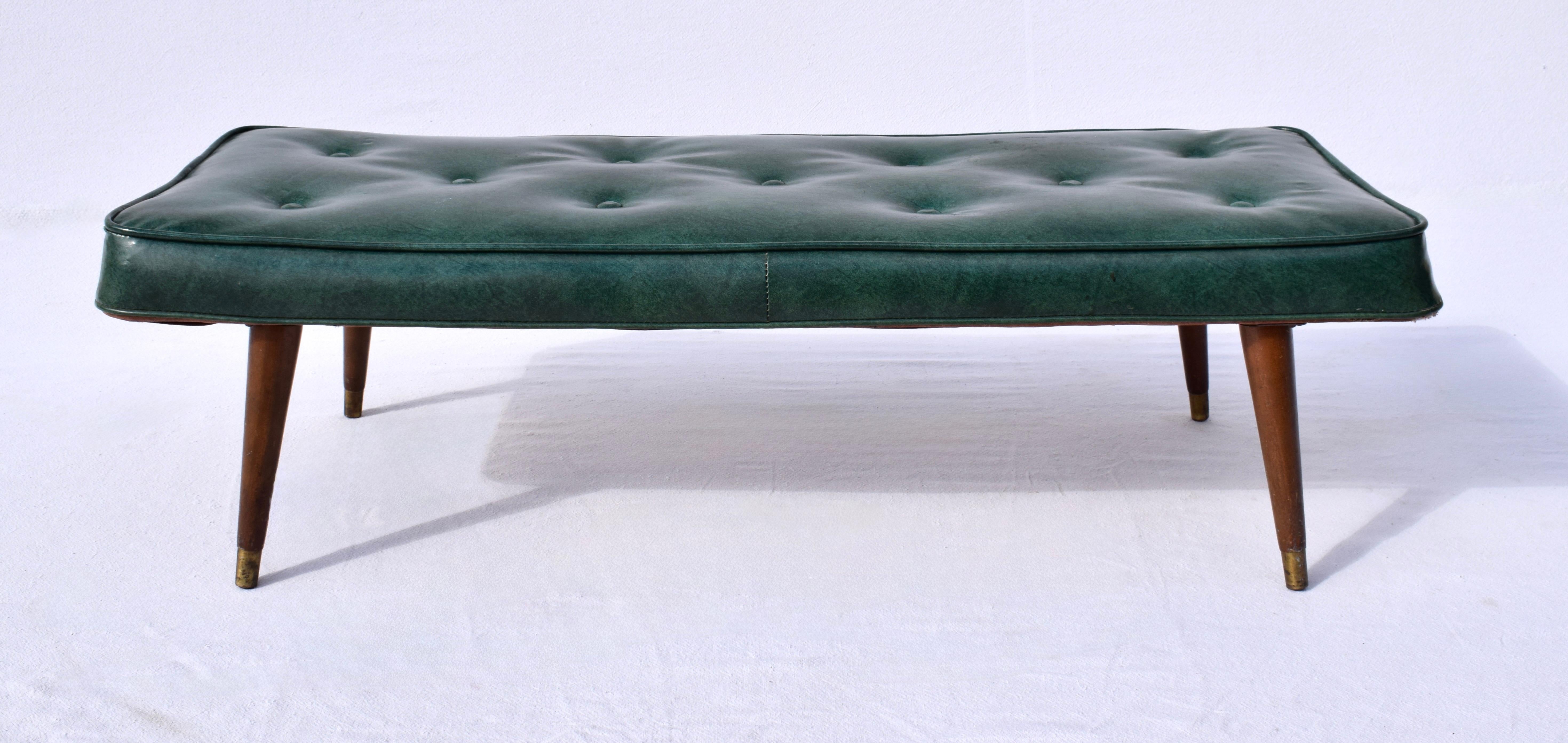 20th Century 1950's Milo Baughman Style Bench Tapered Legs
