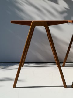 1950s Minimalist Danish Teak and Oak Side / End Tables