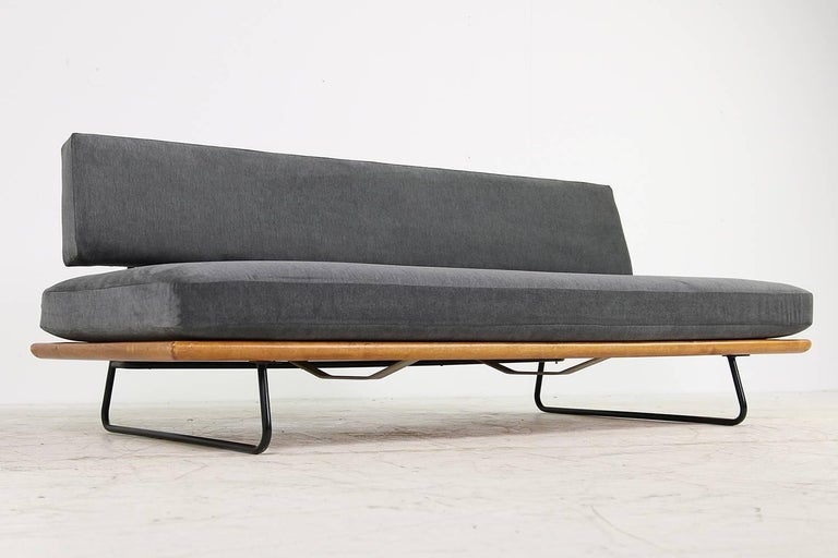 1950s Minimalist Daybed Rolf Grunow for Knoll, Beechwood and Metal, New