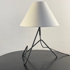 1950s Minimalist Zoomorphic Wrought Iron Table Lamp by an Unknown Artist.