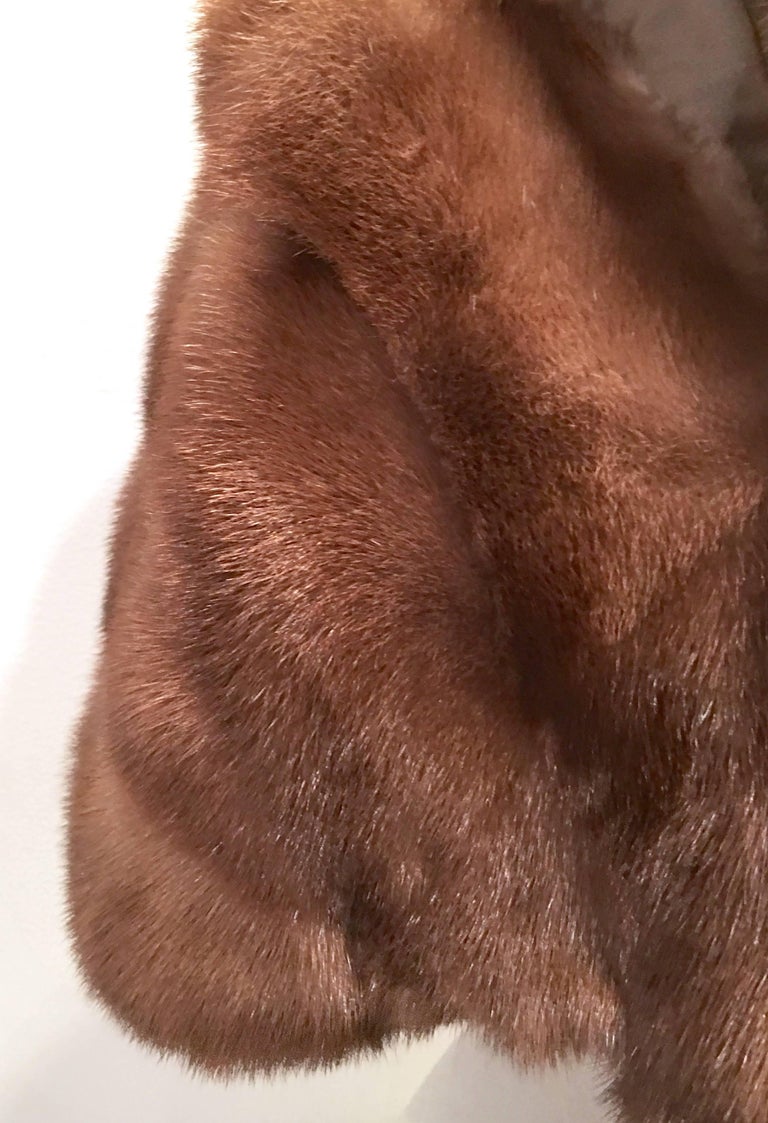 1950'S Mink Whyskey Dyed Mink Fur Capelet Jacket By, Lloyds FurDenver