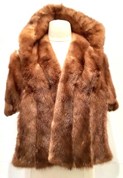 1950'S Mink Whyskey Dyed Mink Fur Capelet Jacket By, Lloyds Fur-Denver