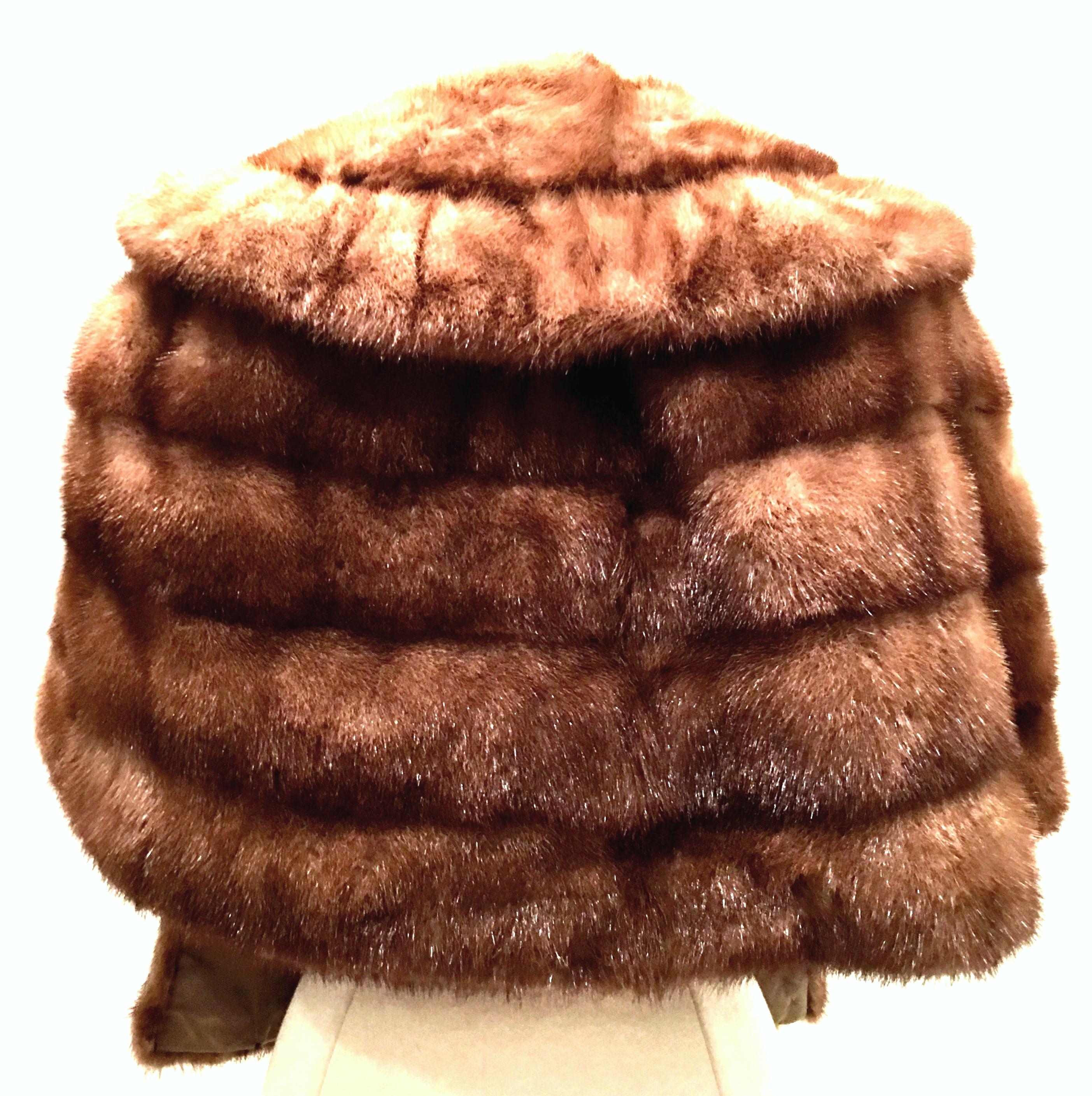 1950'S Mink Whyskey Dyed Mink Fur Capelet Jacket By, Lloyds Fur-Denver (Braun) im Angebot