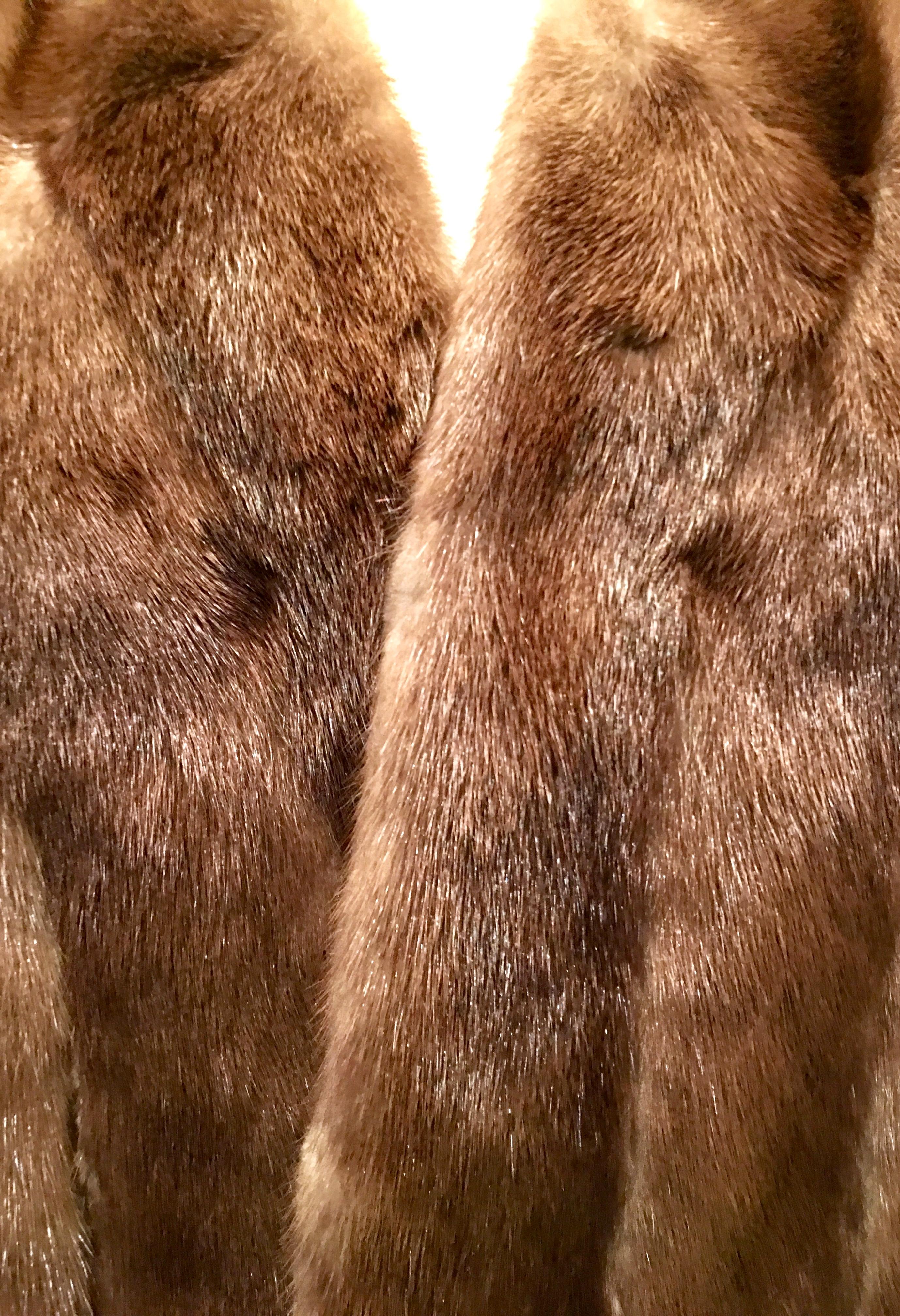 1950'S Mink Whyskey Dyed Mink Fur Capelet Jacket By, Lloyds Fur-Denver In Good Condition For Sale In West Palm Beach, FL