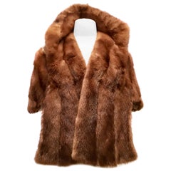 1950'S Mink Whyskey Dyed Mink Fur Capelet Jacket By, Lloyds Fur-Denver