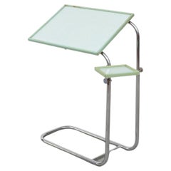 1950's Mint Green Formica Adjustable Hospital Table with Tray