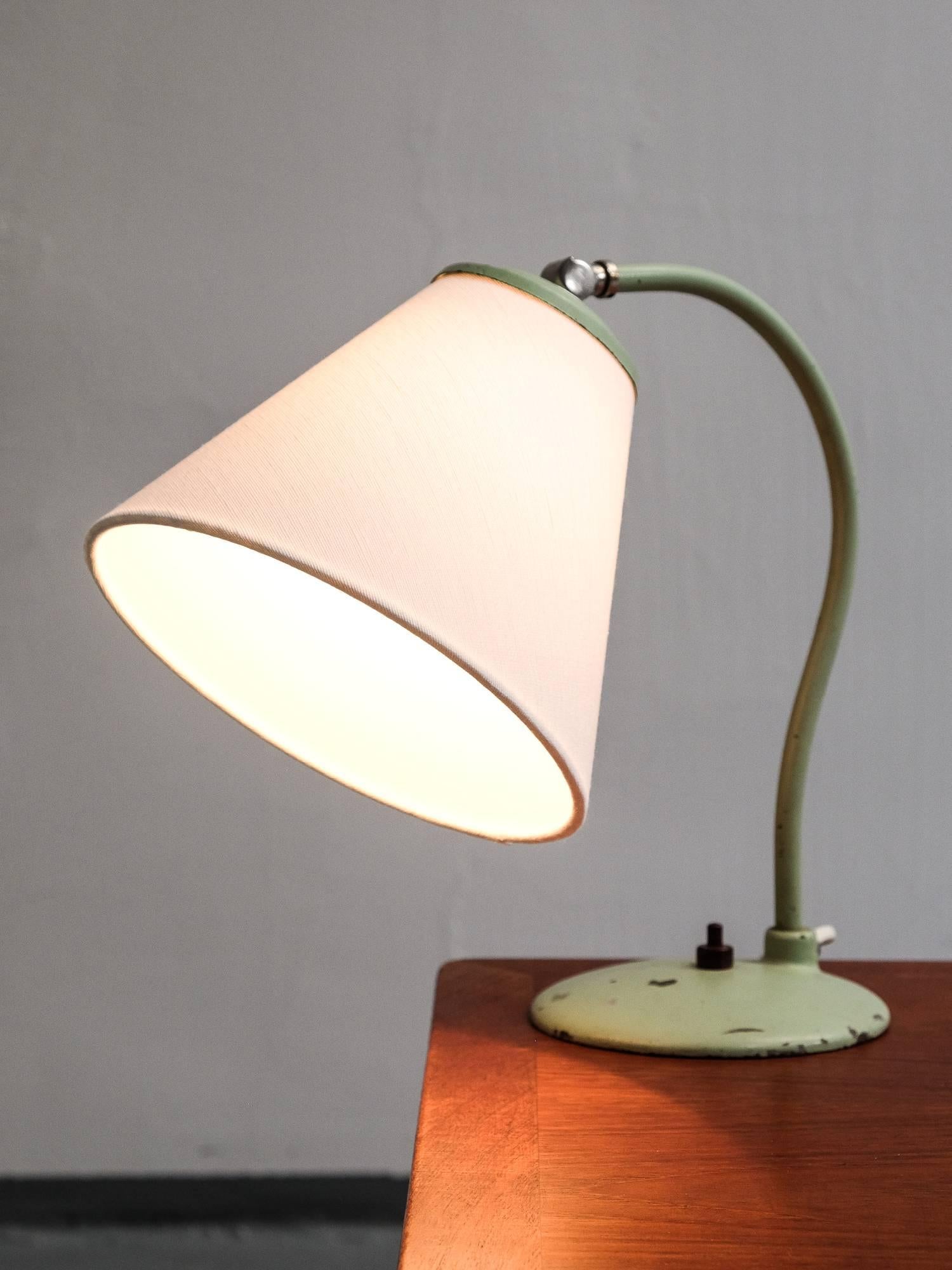 Finnish 1950s Mint Green Table Lamp by Oy Taito Ab, Model 5228