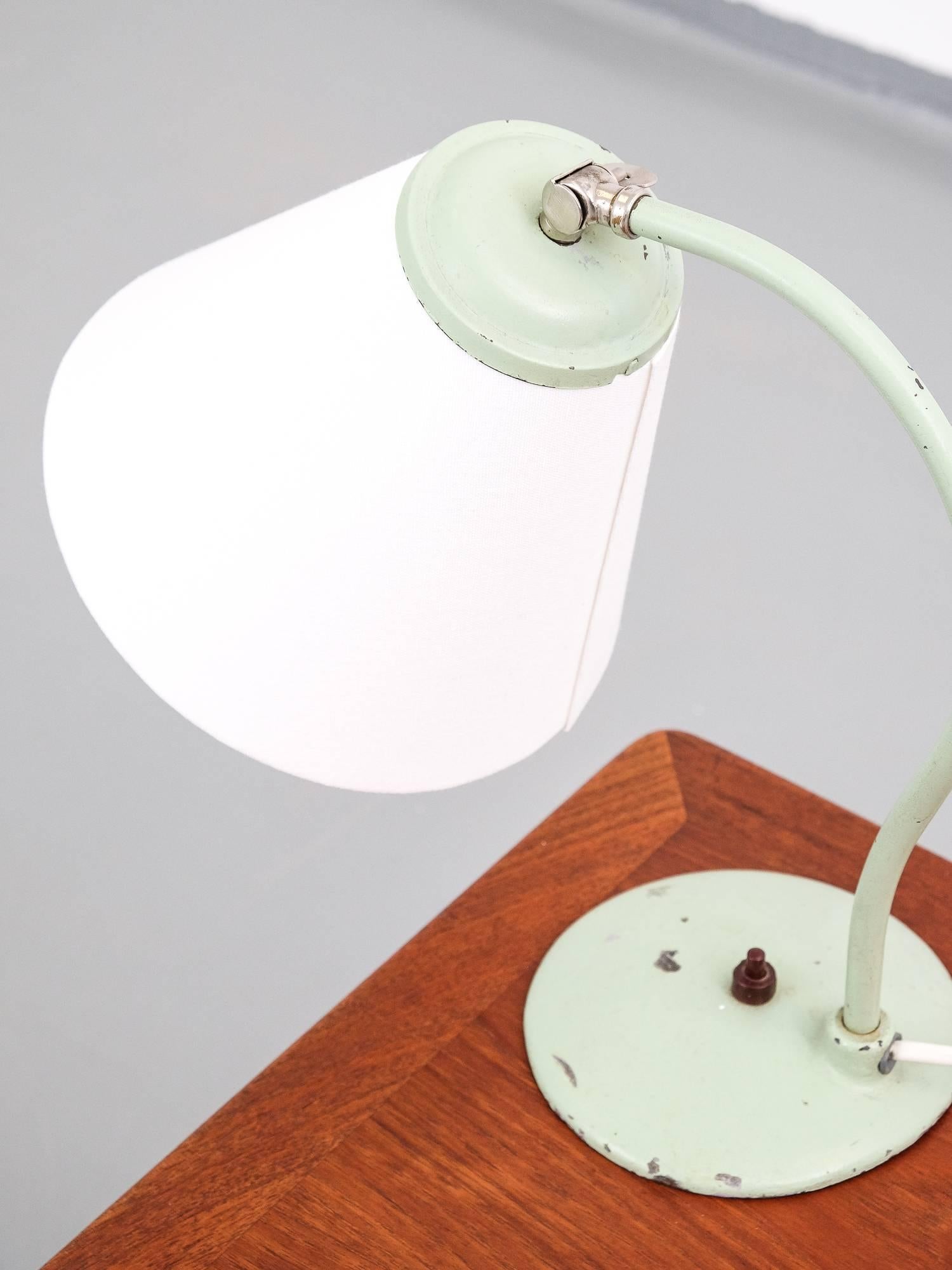Painted 1950s Mint Green Table Lamp by Oy Taito Ab, Model 5228