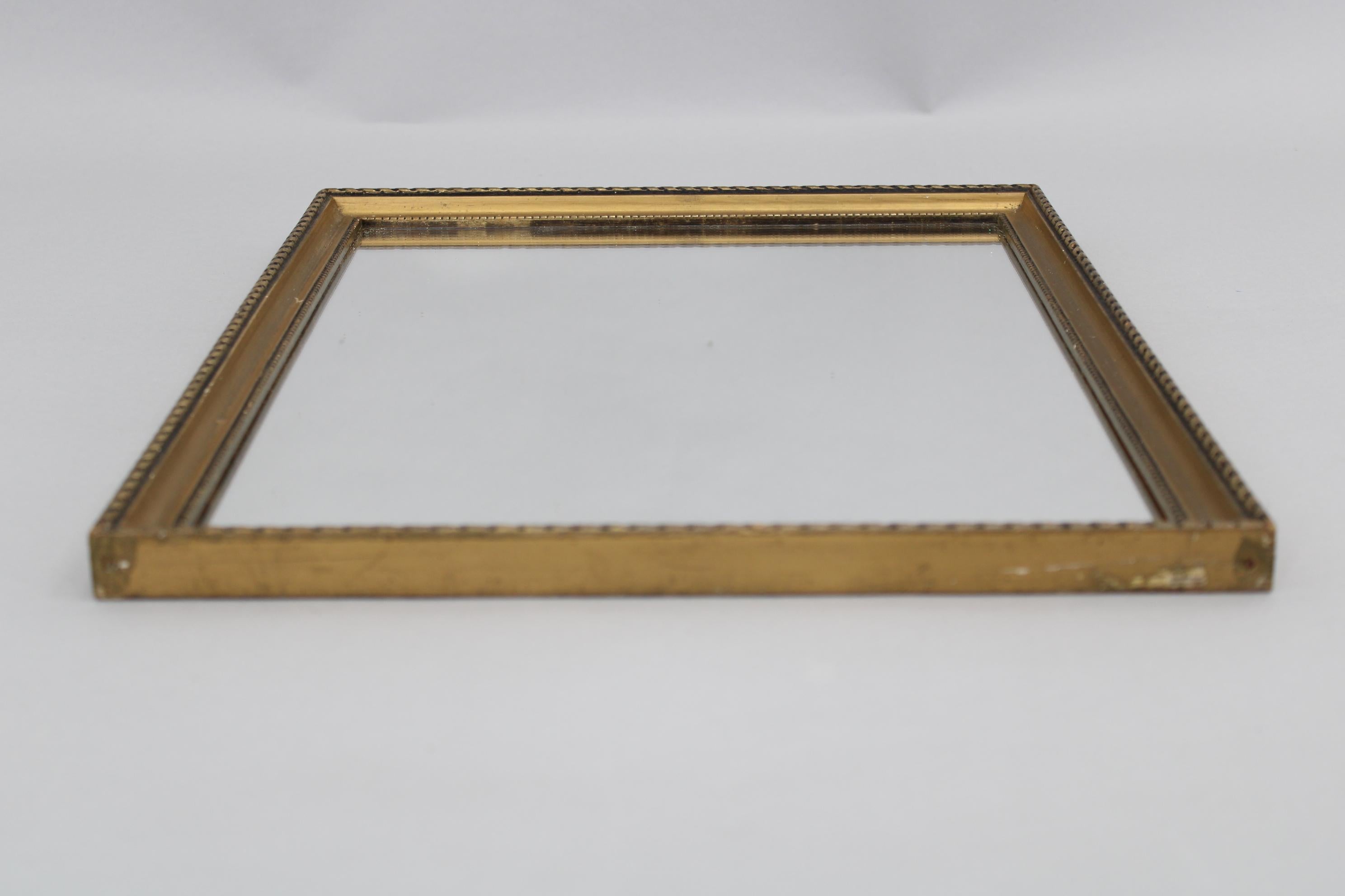 Italian 1950s Mirror in Golden Wood Frame For Sale