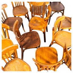 1950's Mixed Bentwood Pub Dining Chairs - Set Of Twelve