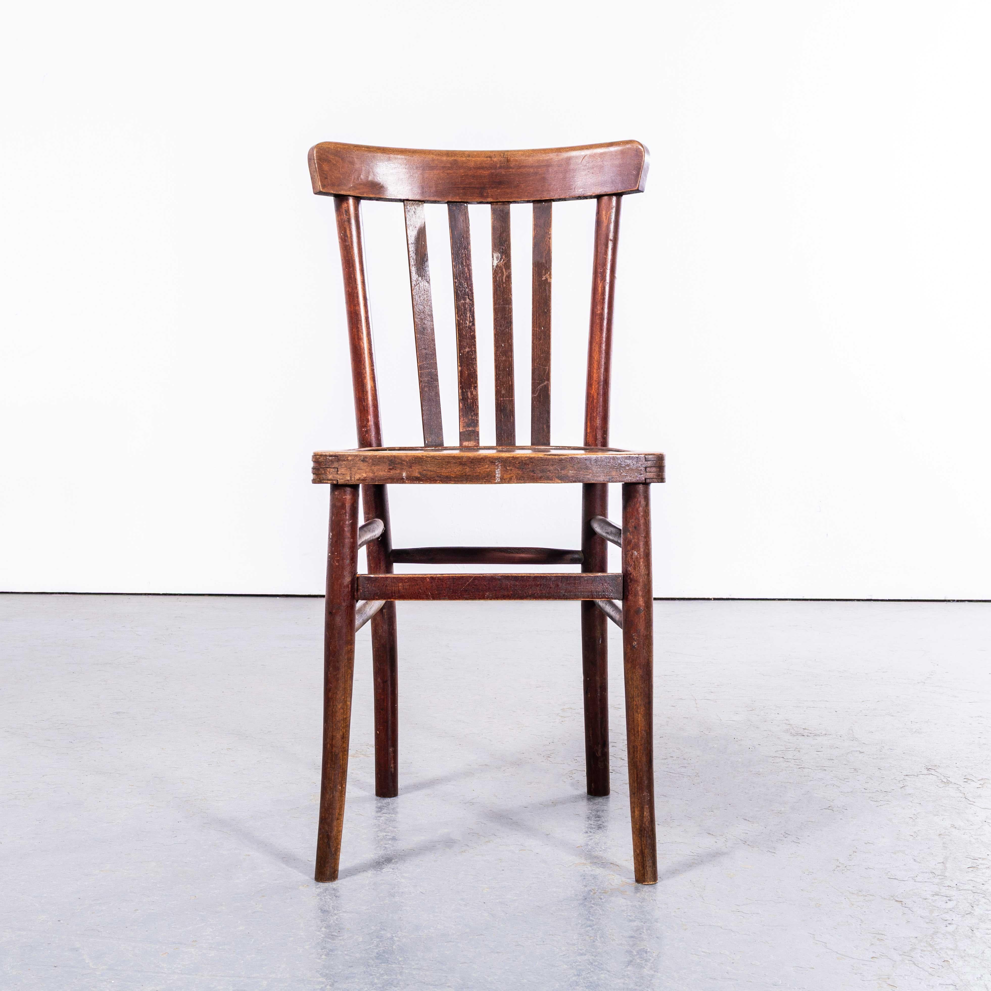 1950's Mixed Harlequin Pub Set Of Original Bentwood Dining Chairs - Set Of Twent 4